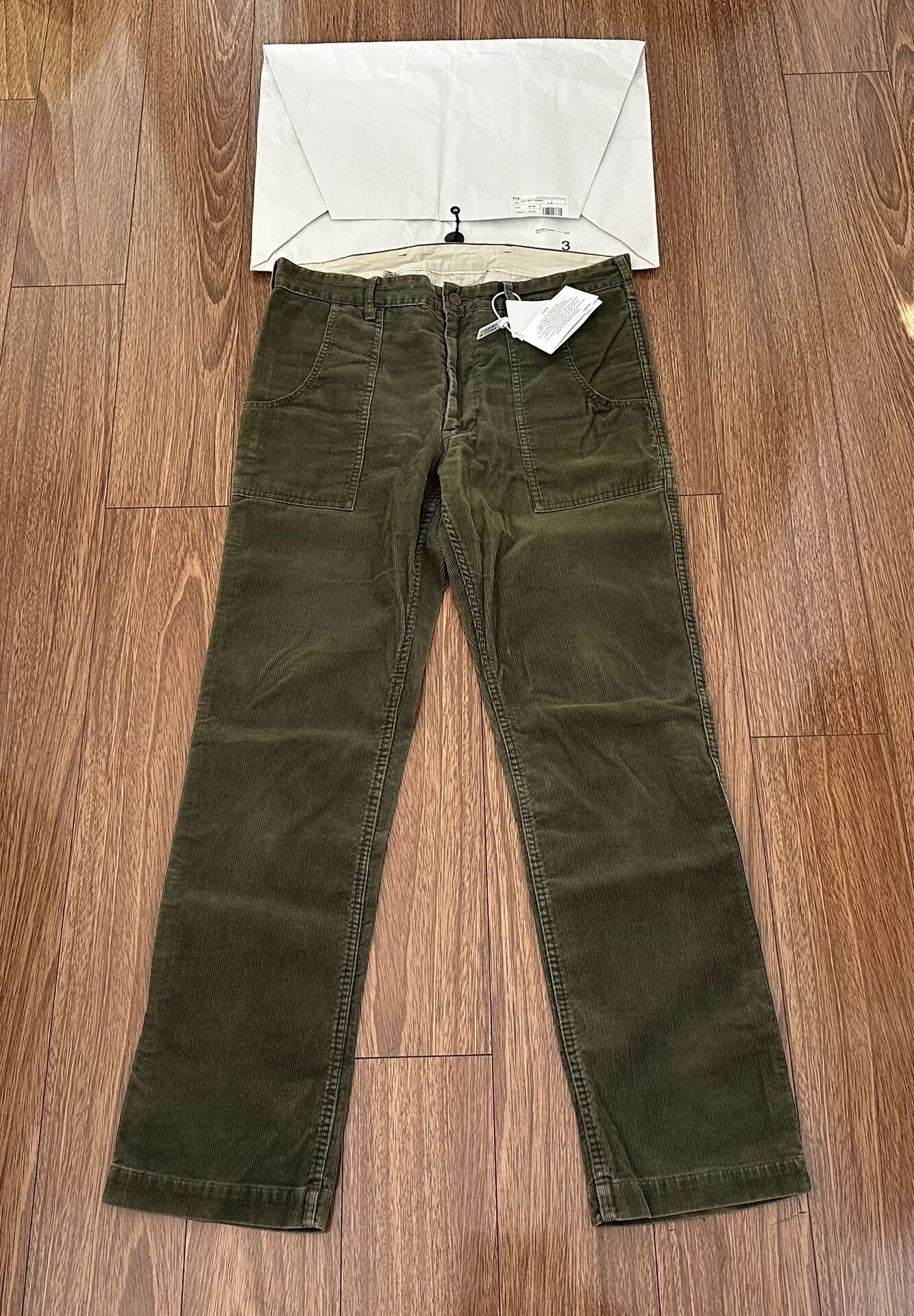 visvim scout corduroy pants in olive