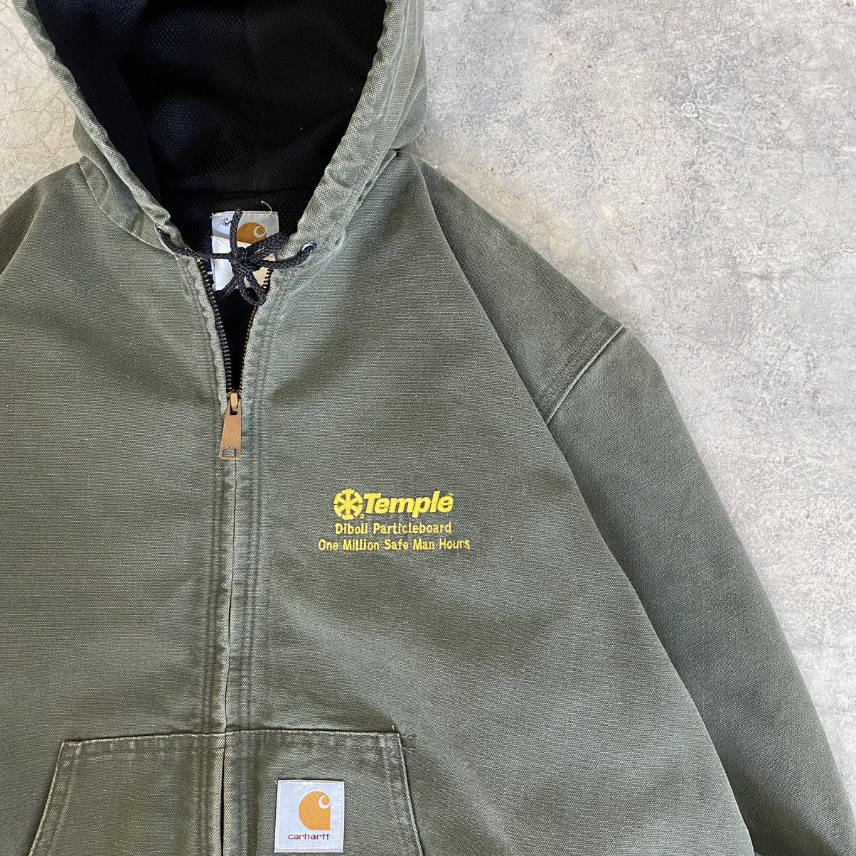 Carhartt × Vintage Vintage Carhartt Moss Green Hooded Active Jacket Size US L / EU 52-54 / 3 - 3 Thumbnail