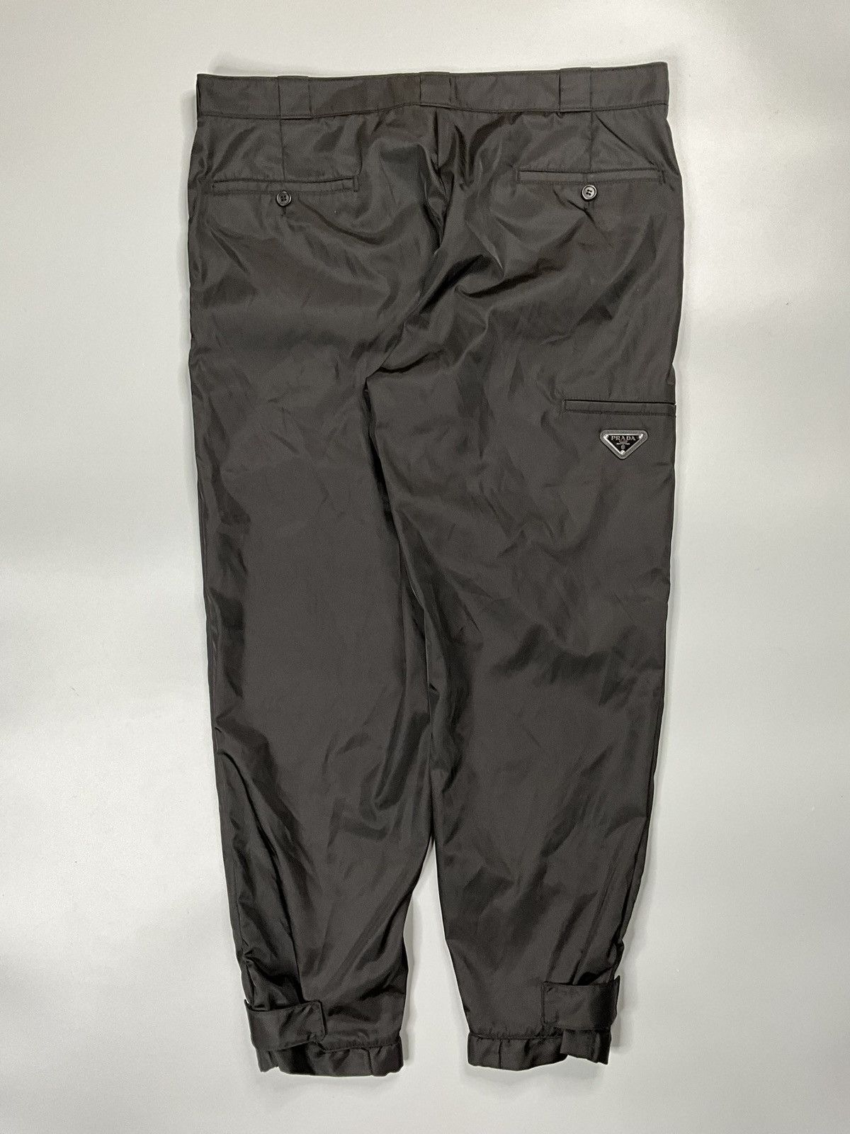 image of Prada S/s 21 Re Nylon Logo Badge Trouser in Black, Men's (Size 36)