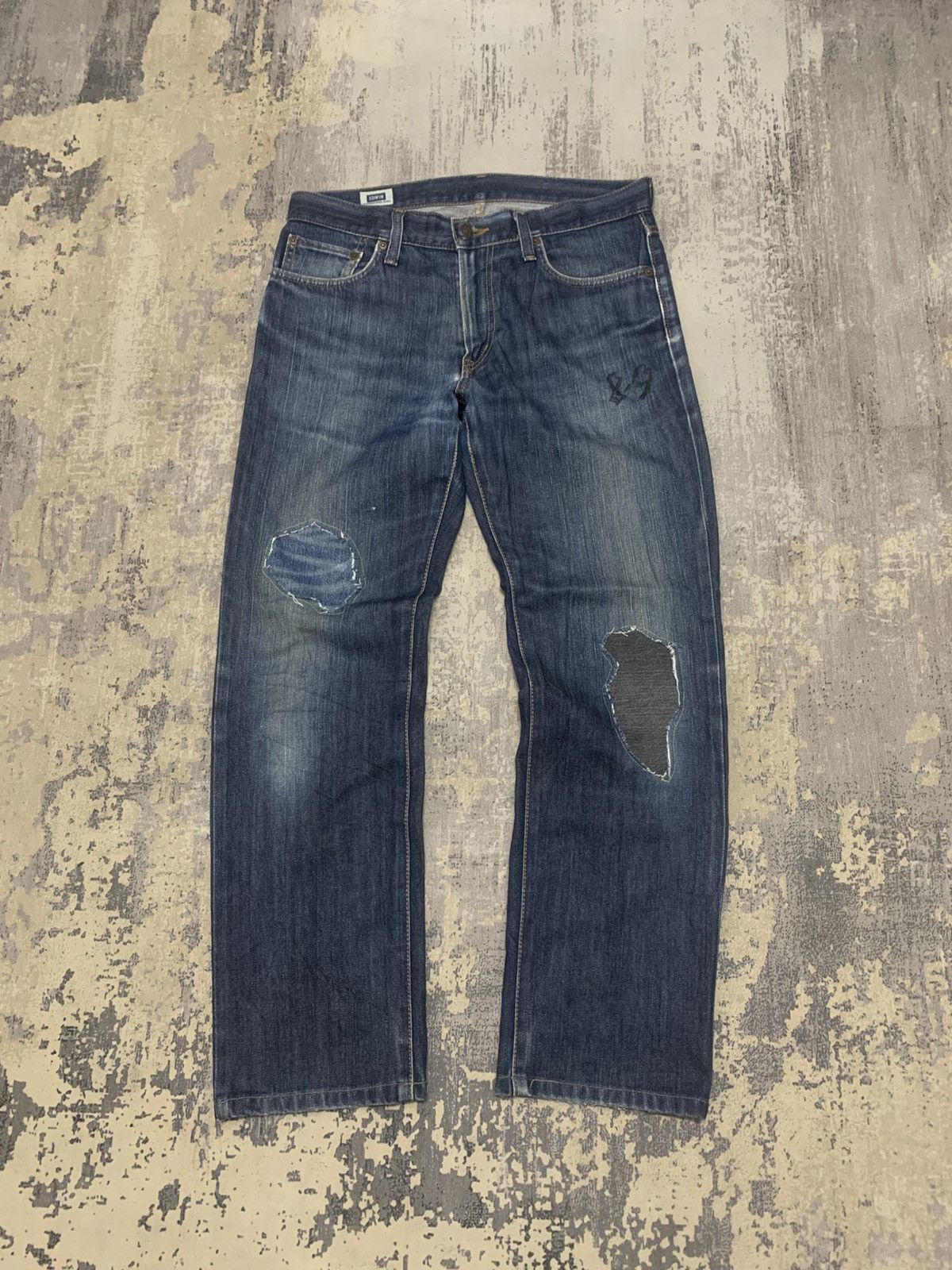Japanese Brand Edwin Made In Japan Patchwork Jeans Size US 34 / EU 50 - 1 Thumbnail