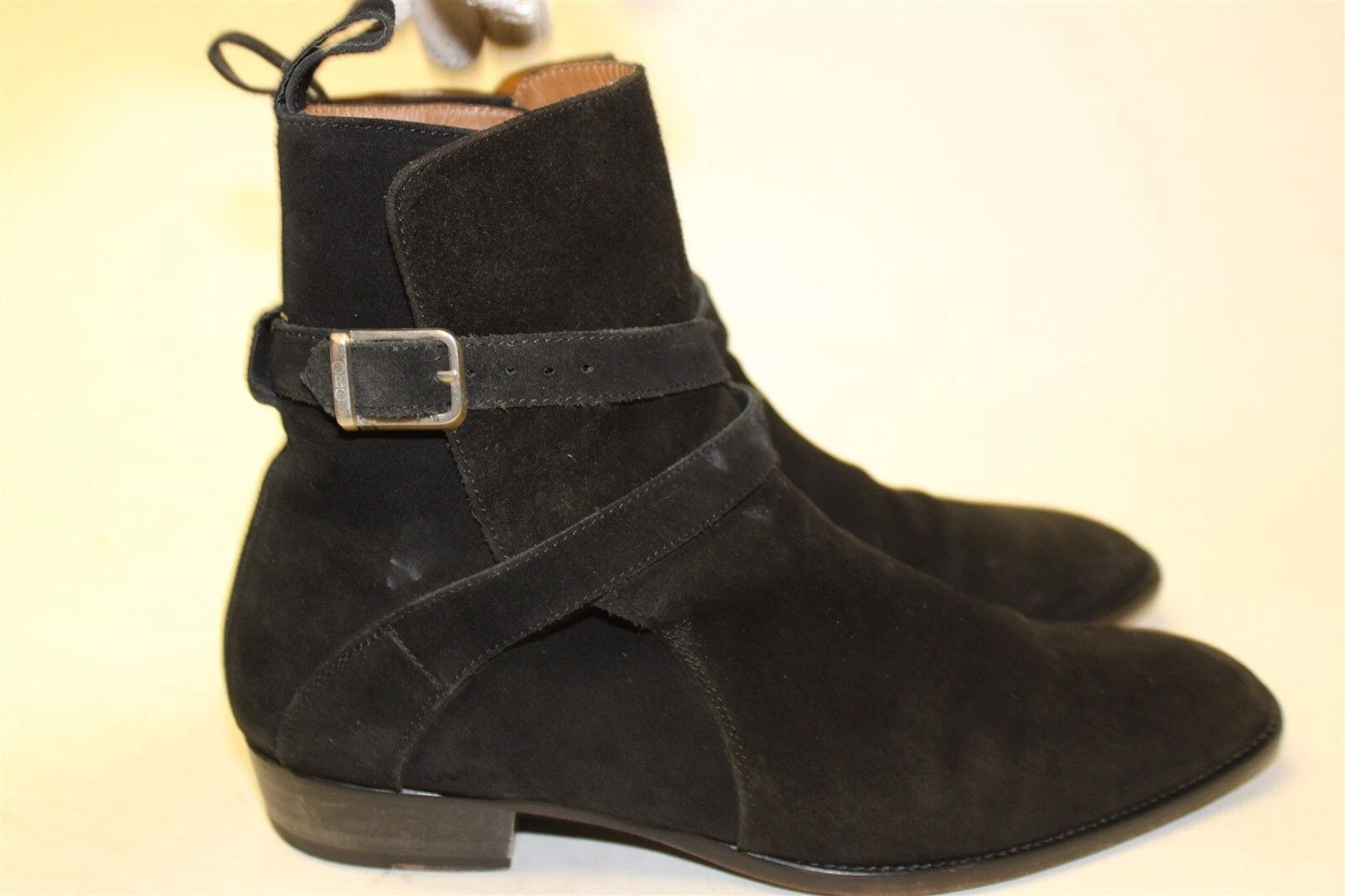 Genuine Leather Black Suede Jodhpur Boots Black 11 Leather Strap Buckle Size US 11 / EU 44 - 4 Thumbnail