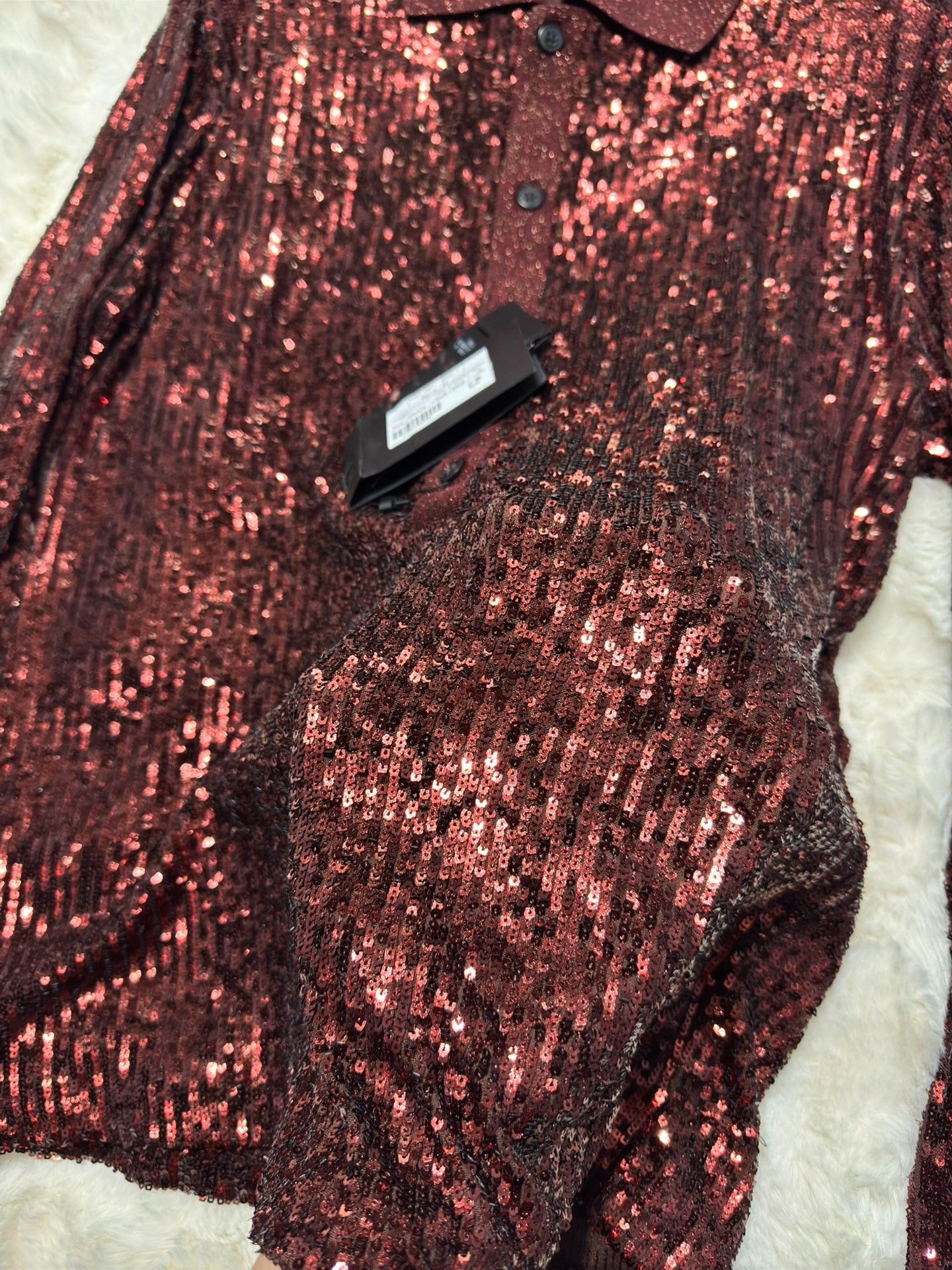 Saint laurent Beaded sequin shirt 2501-Nextarrow