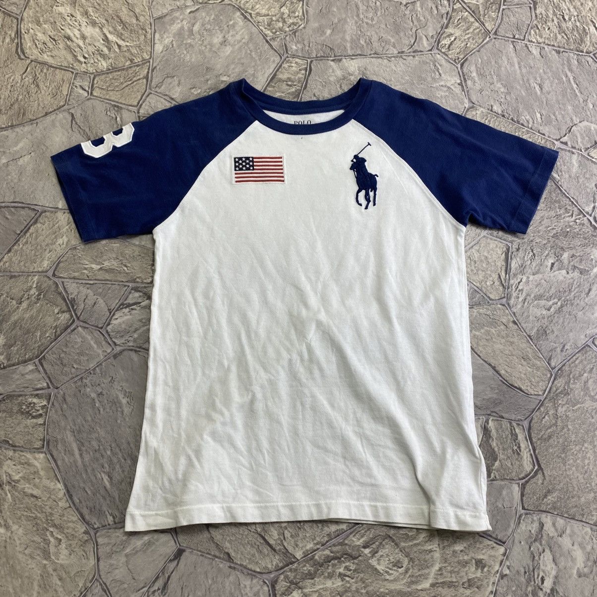 Polo Ralph Lauren Vintage Polo Ralph Lauren 3 Big Pony USA Rugby T- shirt Y2K Size US XXS / EU 40 - 1 Thumbnail
