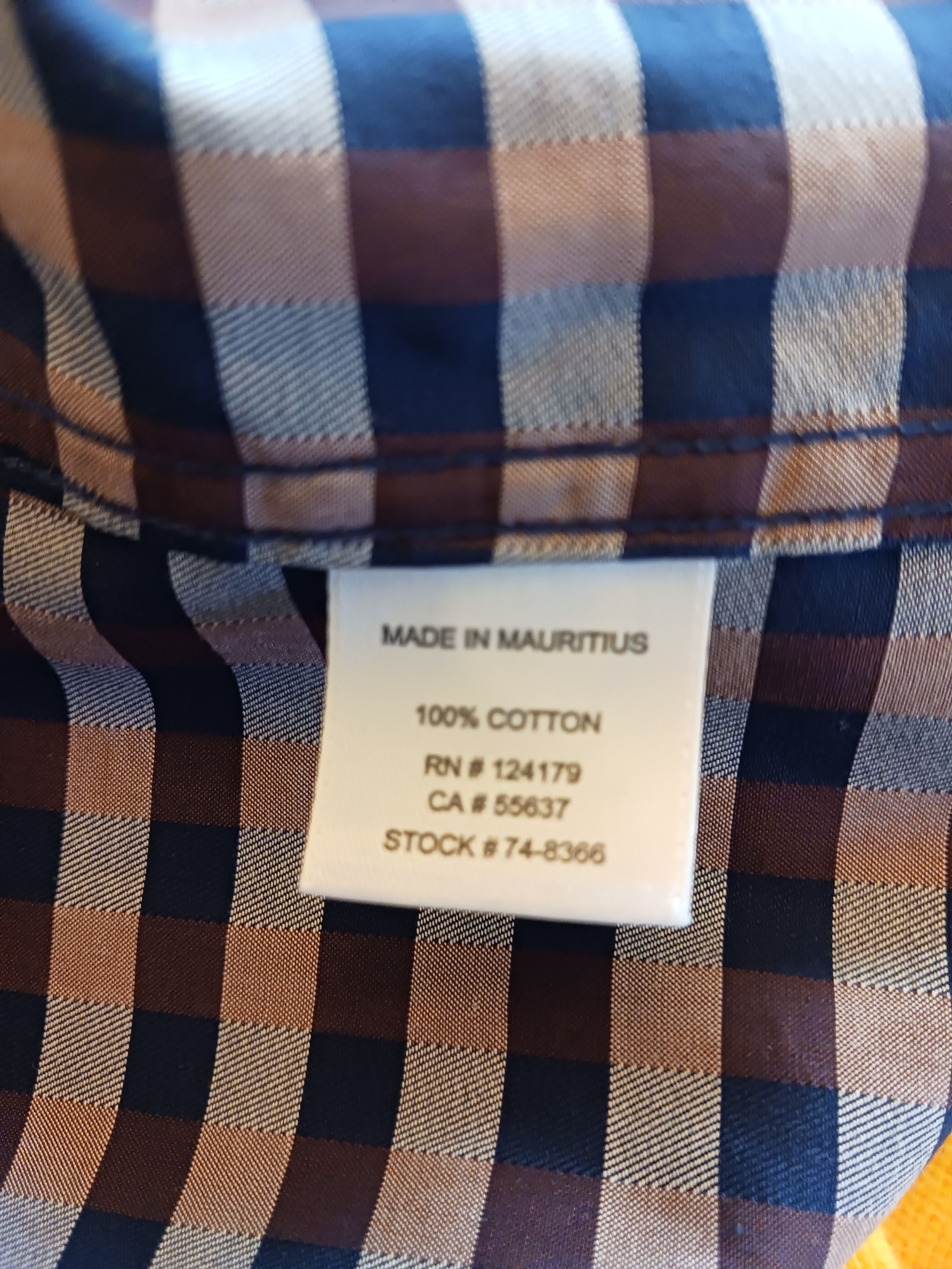 Johnston & Murphy NWOT Men's 100% Cotton Button Front Checkered Shirt Size US L / EU 52-54 / 3 - 3 Thumbnail