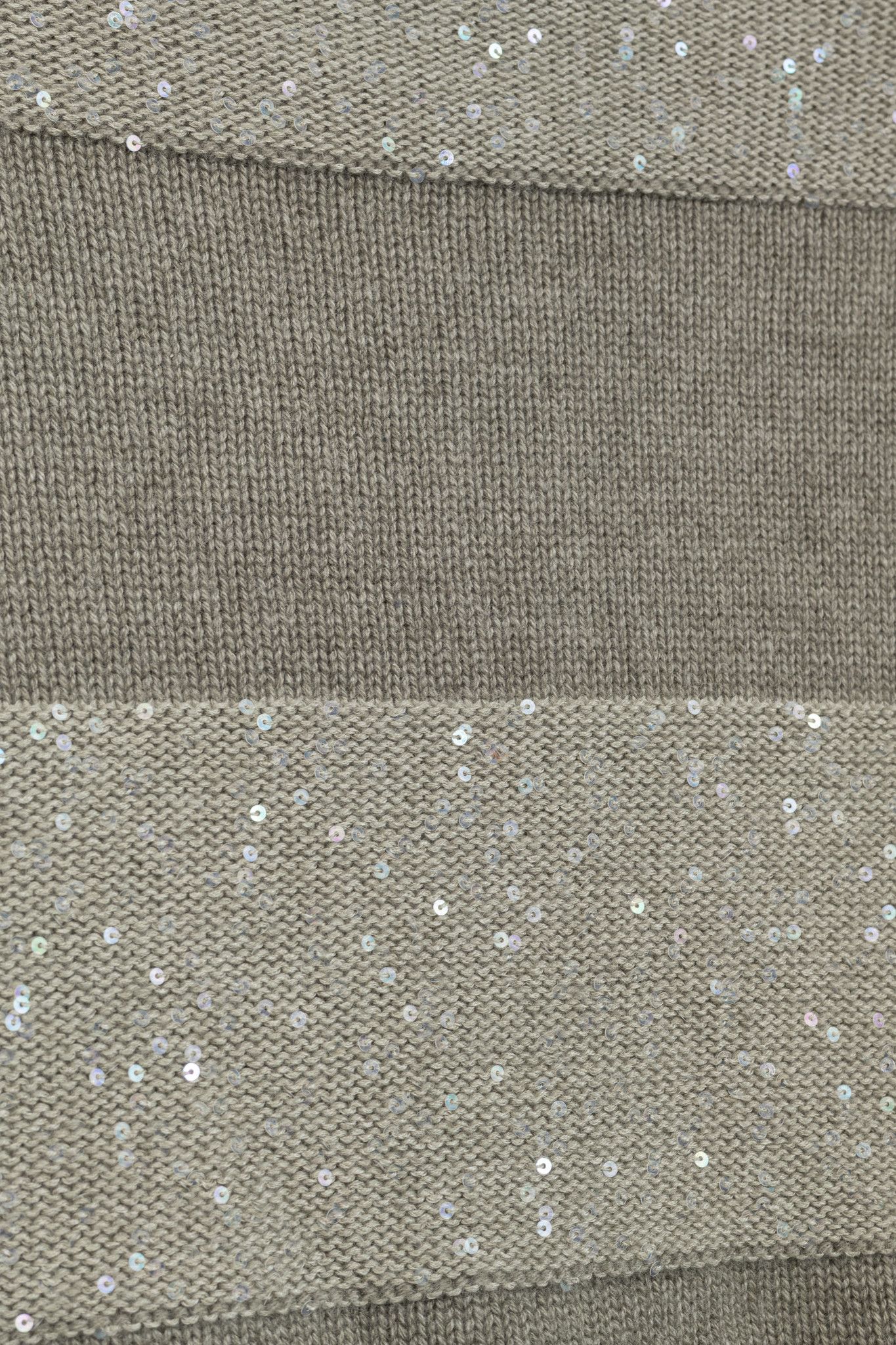 Brunello Cucinelli Grey Cashmere Sequin Turtleneck Sweater