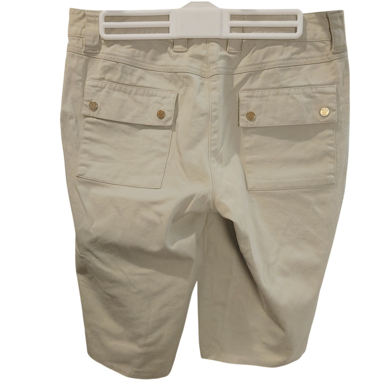Michael Kors Michael Kors Women's 8 Light Beige Denim Jean Cargo Shorts Size 30" / US 8 / IT 44 - 2 Thumbnail