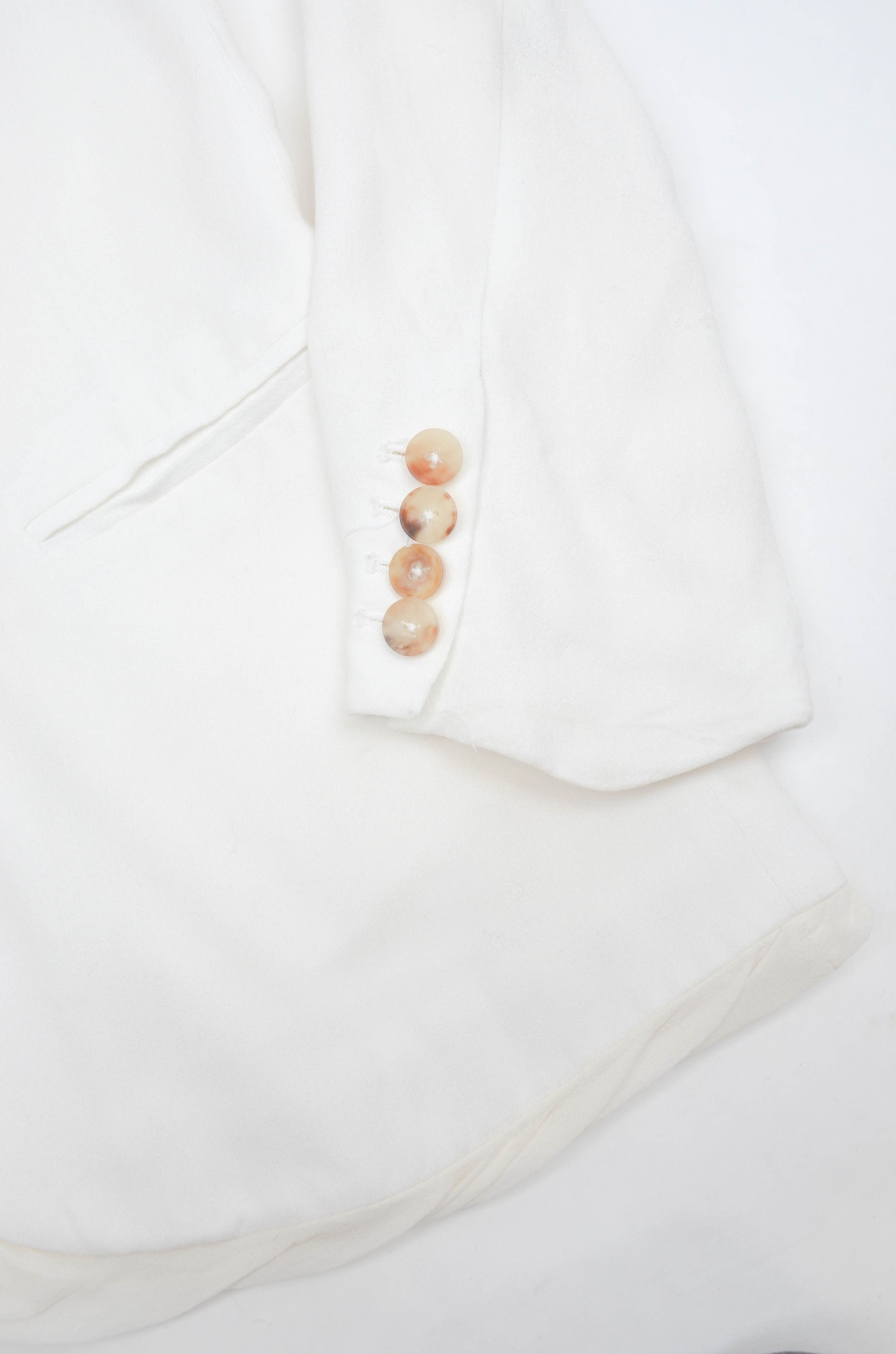 Helmut Lang Helmut Lang Vintage White Viscose Blazer – Size 8 Size M / US 6-8 / IT 42-44 - 4 Thumbnail