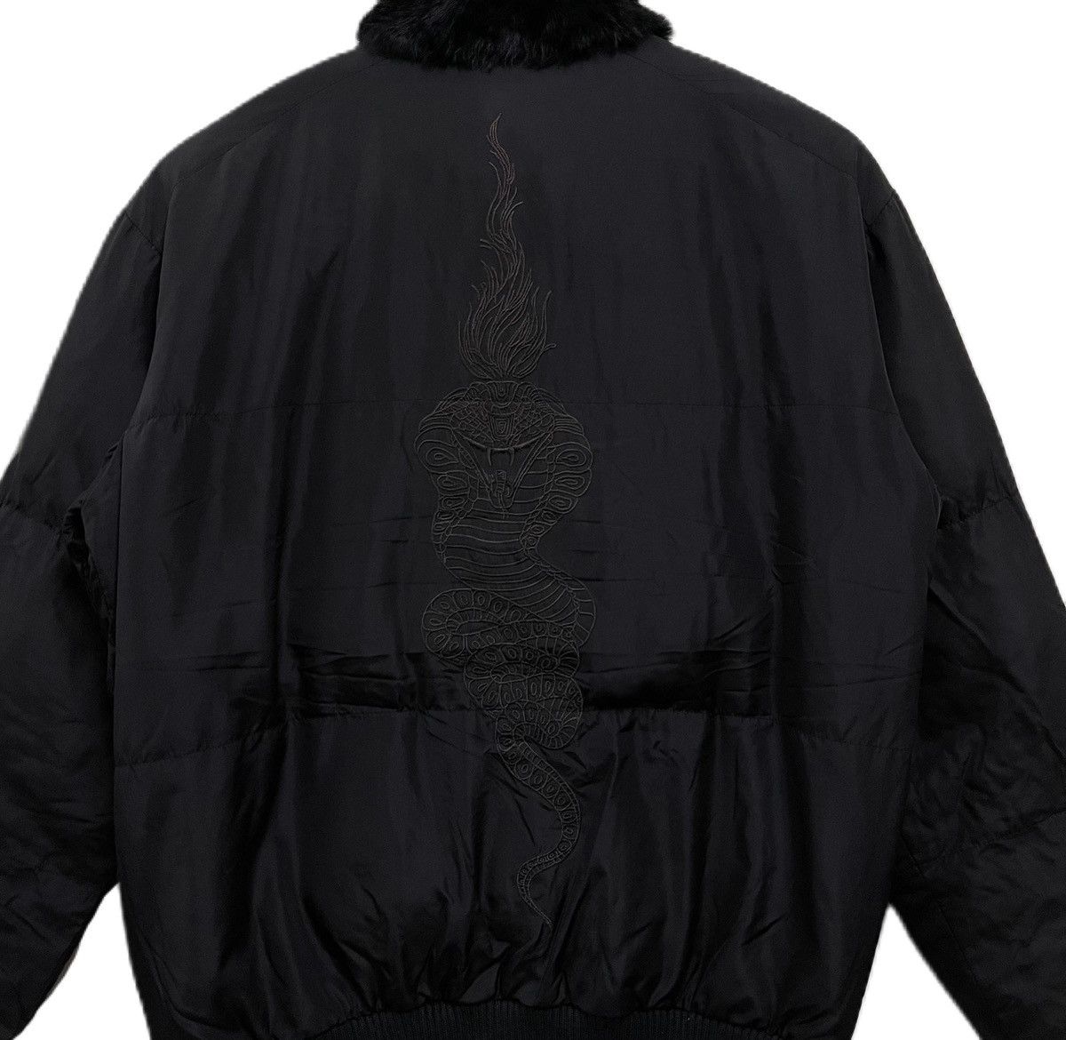 Roberto Cavalli Roberto Cavalli Snake Bomber Jacket Fur Neck Size US L / EU 52-54 / 3 - 3 Thumbnail