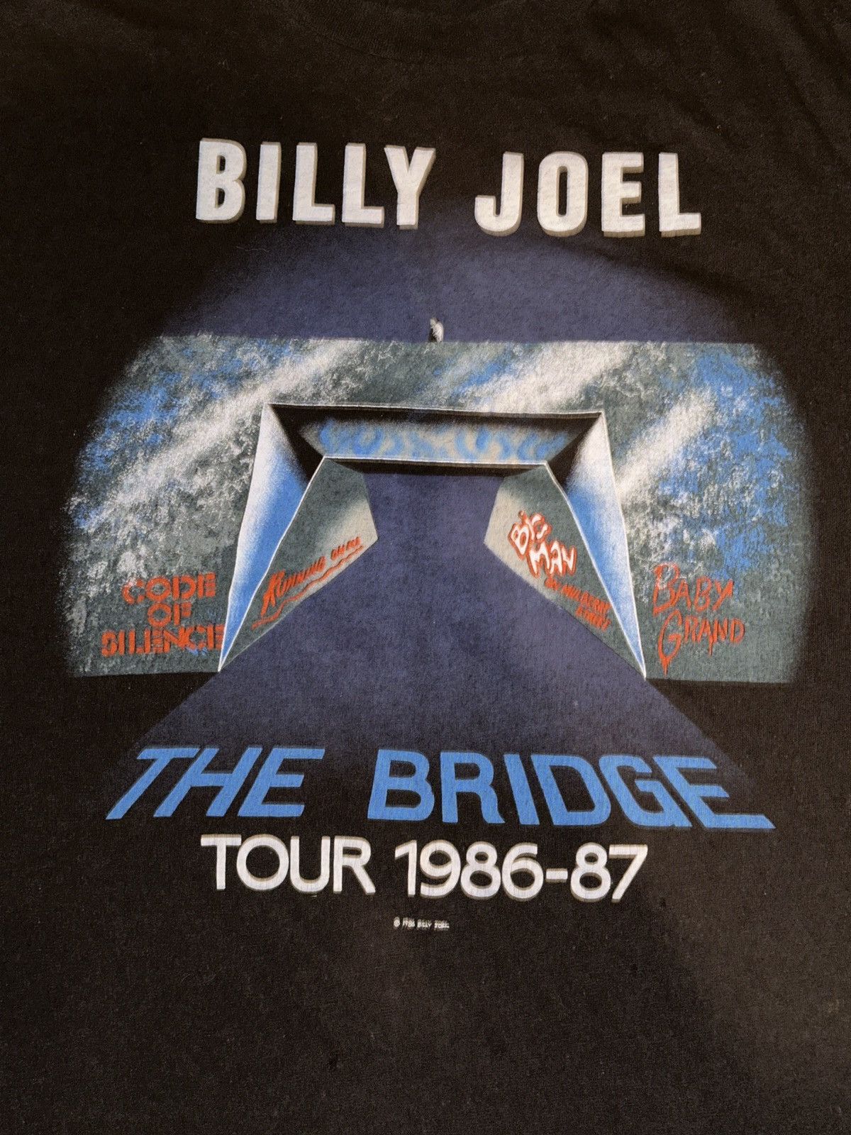 Band Tees Vintage Billy Joel Tee XL The Bridge Tour 1986 Concert Tee Size US L / EU 52-54 / 3 - 10 Thumbnail
