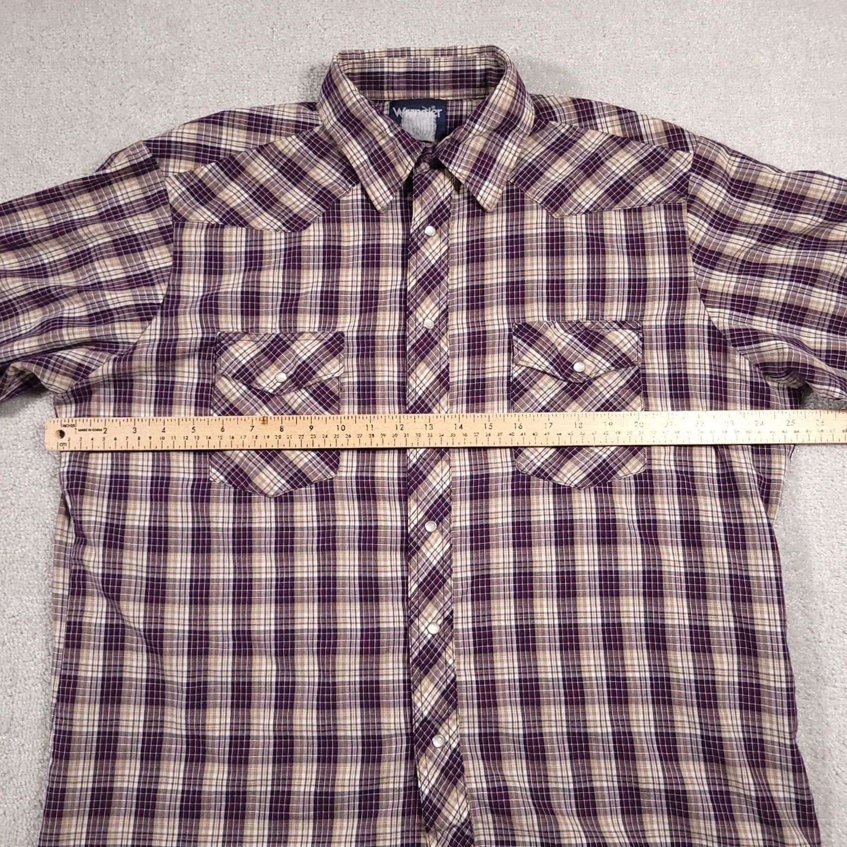 Wrangler Wrangler Short Sleeve Pearl Snap Western Shirt Men's XL Plaid Check Cowboy Work Size US XL / EU 56 / 4 - 5 Thumbnail