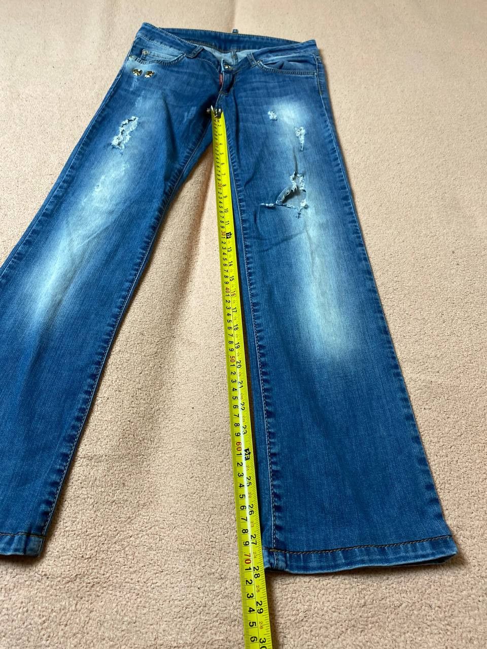 Dsquared2 Vintage Dsquared2 distressed embroidered Straight Jeans Size 27" / US 4 / IT 40 - 8 Thumbnail