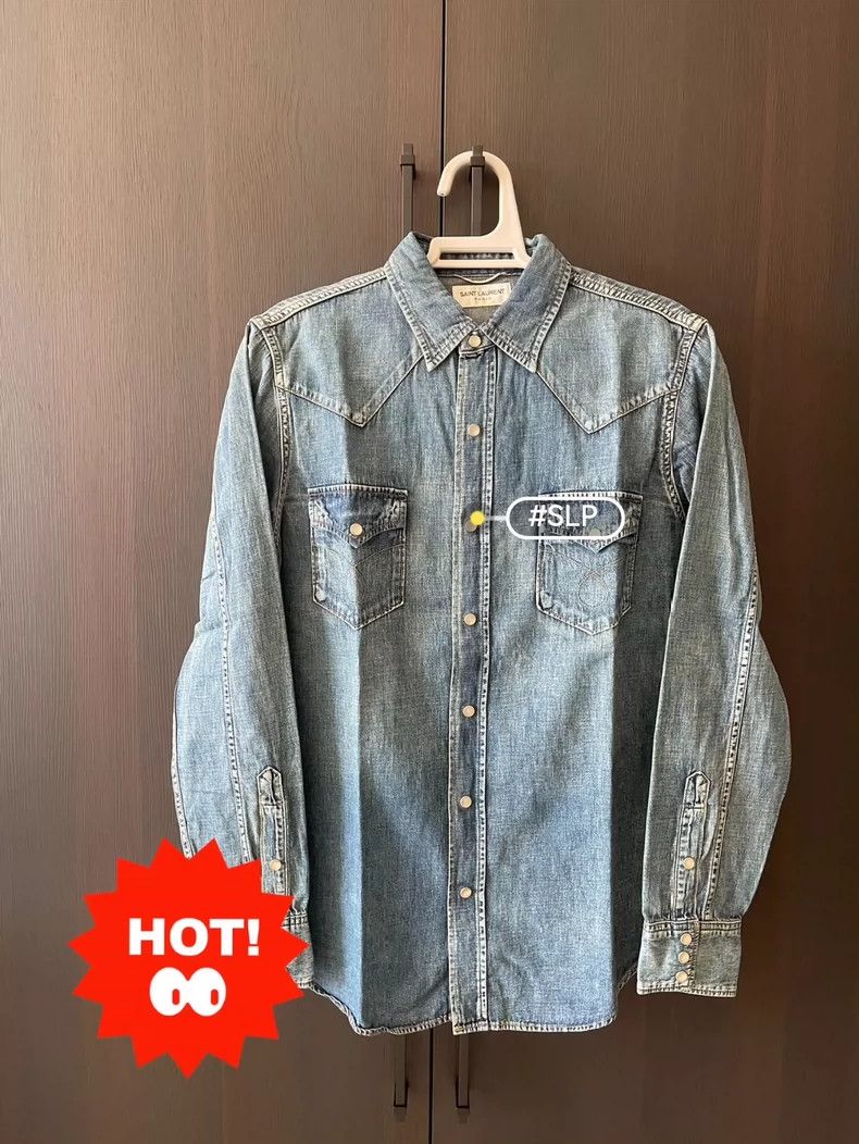 Saint Laurent Paris Saint Laurent Parisdenim shirt 2504-Nextarrow Size US M / EU 48-50 / 2 - 1 Thumbnail