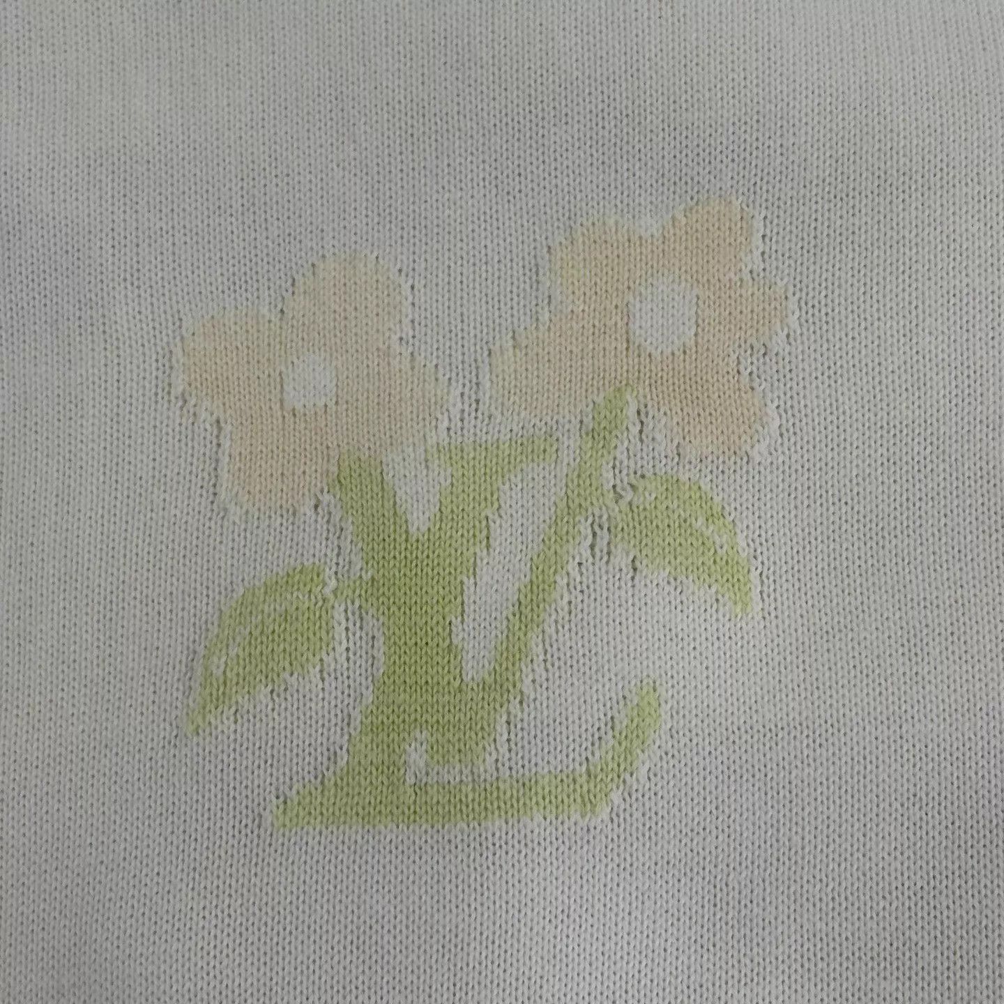 Louis Vuitton LV white flower logo knit crewneck short sleeve tee Size US XL / EU 56 / 4 - 7 Thumbnail