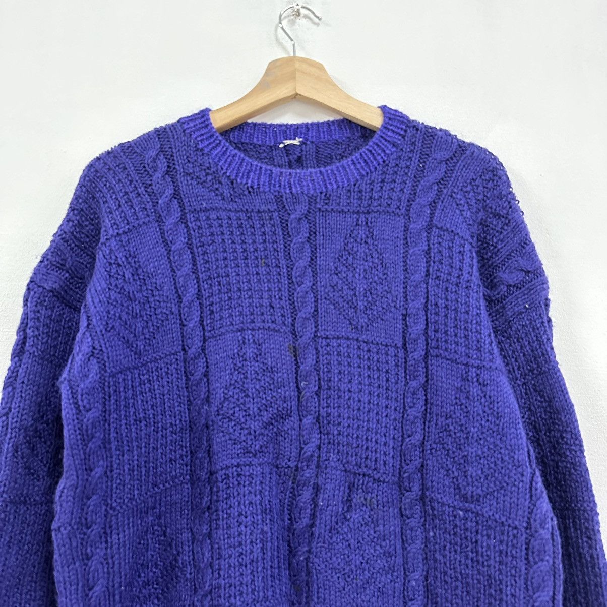 Aran Isles Knitwear × Japanese Brand × Vintage Vintage Purple Japan Knitwear Sweater Jumper Size US M / EU 48-50 / 2 - 2 Thumbnail