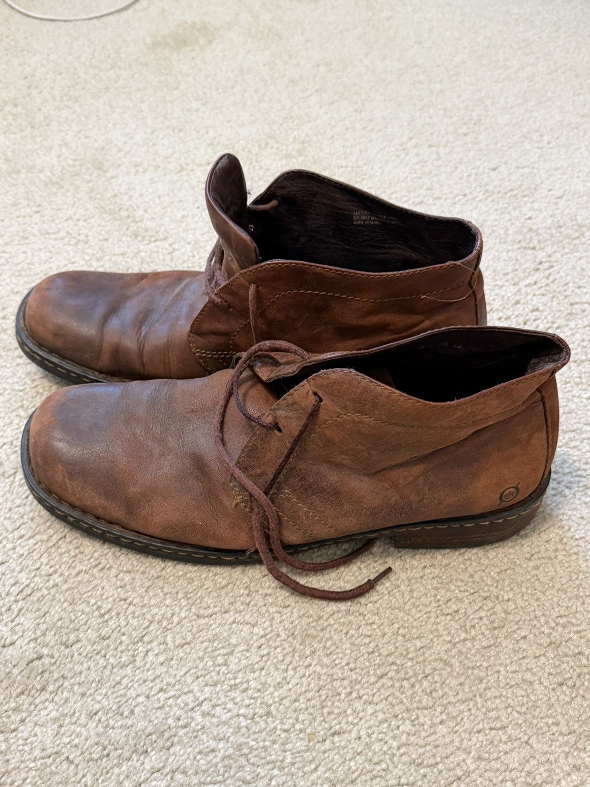 Born Born Mens Brown Leather Harrison M9431 Chukka Ankle Boots Size US 12 / EU 45 - 4 Thumbnail