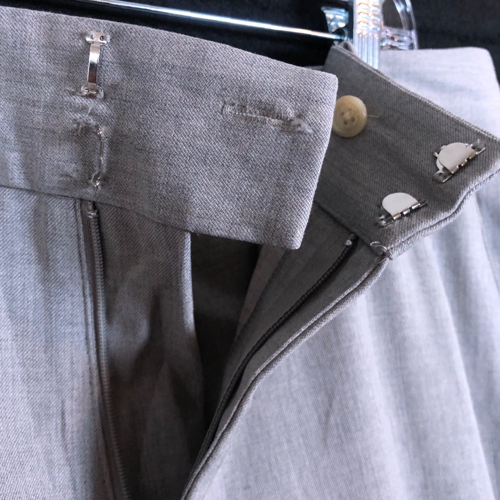 Ralph Lauren Ralph Lauren Womens Pants Gray Wool Blend Wide Loose Fit Professional Stretch 12 Size 24" / US 00 / IT 34 - 4 Thumbnail