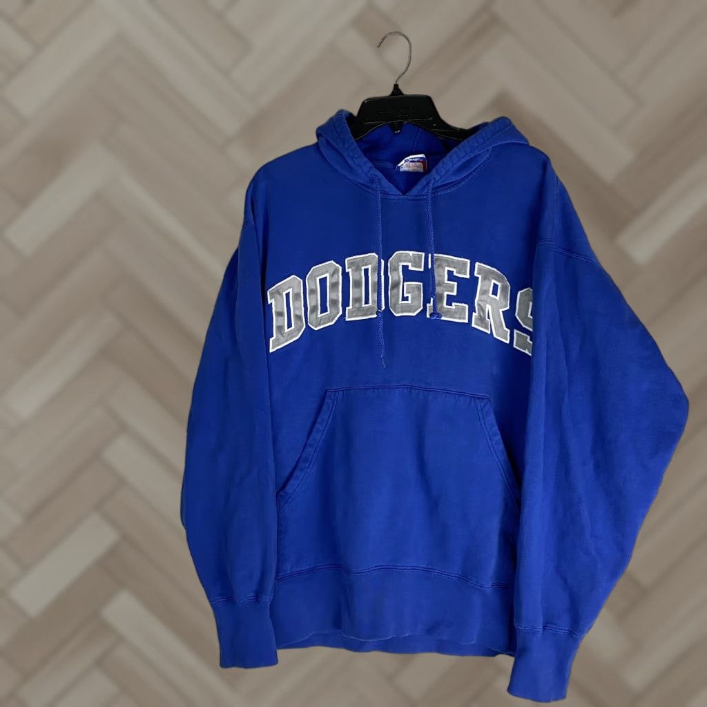 VINTAGE Los Angeles Dodgers Majestic MLB Hoodie Jacket Y2K Multicolor XL Men Pullover Baseball