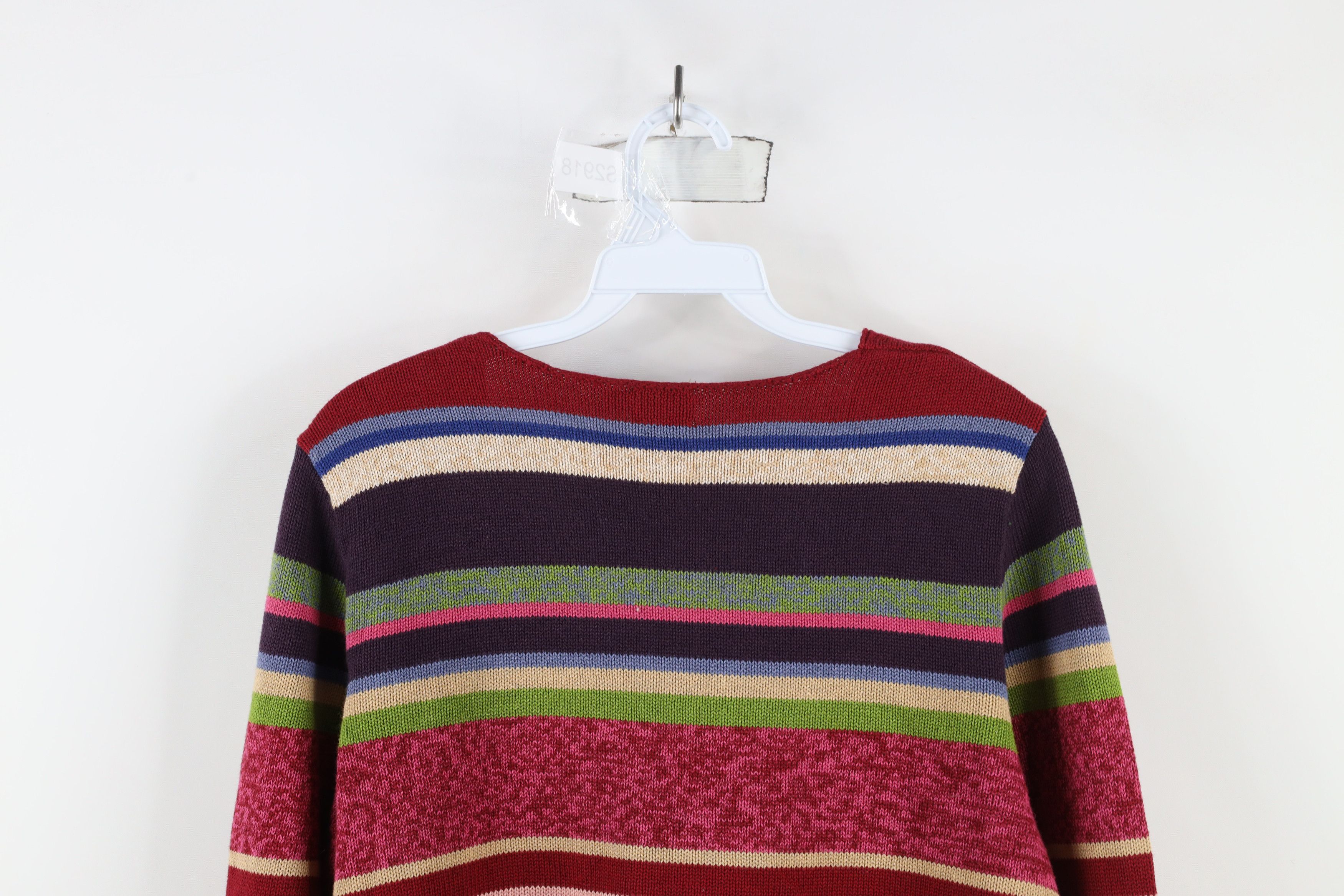 Calvin Klein × Vintage Vintage 90s Y2K Calvin Klein Rainbow Striped Knit Sweater Size M / US 6-8 / IT 42-44 - 7 Thumbnail