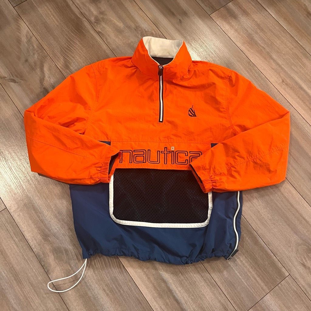 Nautica Nautica Orange and Blue Windbreaker Jacket Men Medium Size US M / EU 48-50 / 2 - 1 Thumbnail