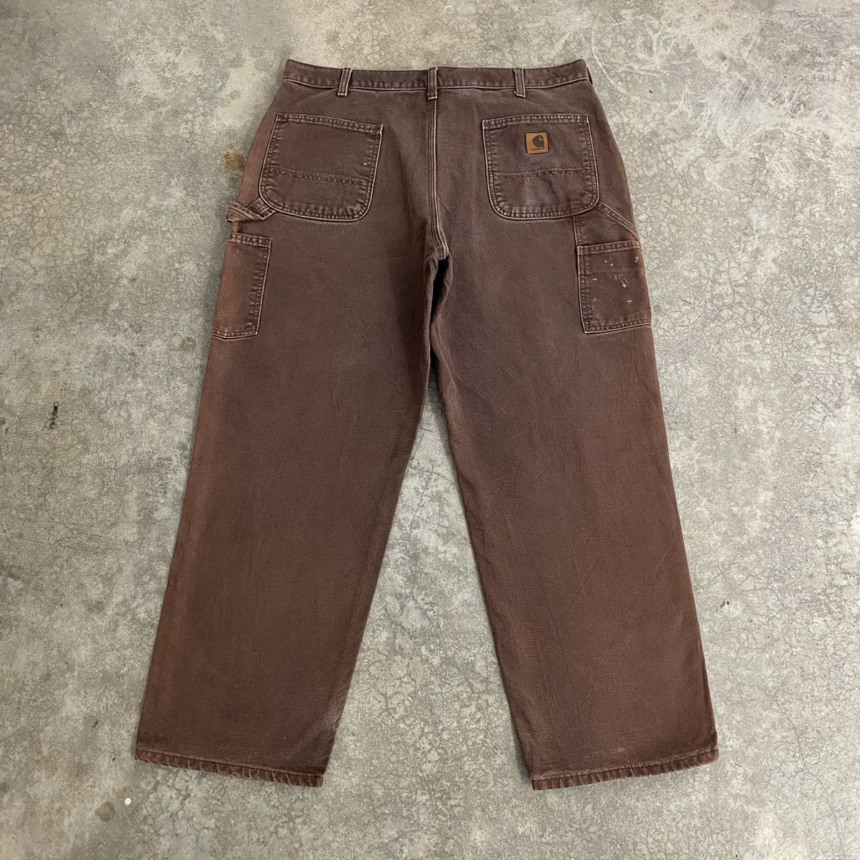 Carhartt Vintage Carhartt Faded Brown Carpenter Workwear Pants Size US 38 / EU 54 - 14 Thumbnail