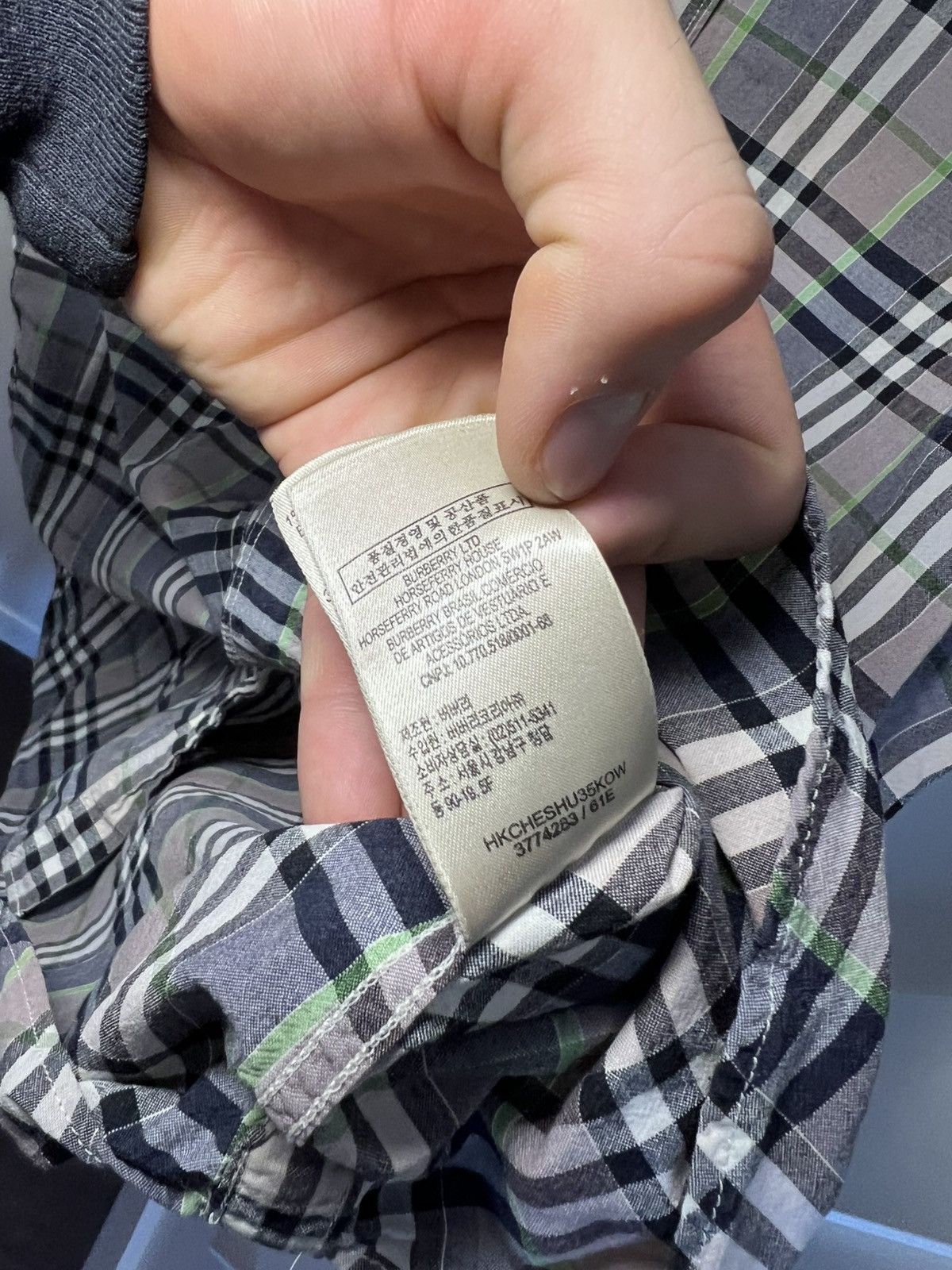 Burberry Burberry Brit classic grey plaid button up longsleeve shirt Size US L / EU 52-54 / 3 - 6 Thumbnail