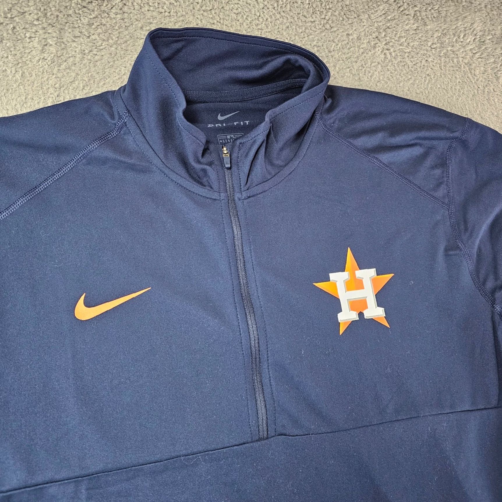 Nike Nike Houston Astros 1/4 Zip Training Shirt Jacket Mens XL Blue MLB Dri-FIT Baseball Activewear Casual Sports Shirt Size US XL / EU 56 / 4 - 2 Thumbnail