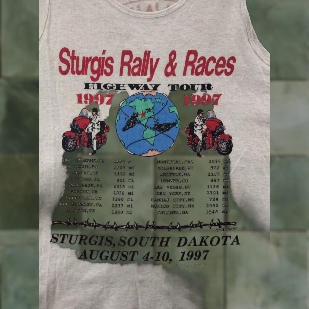 Vintage VINTAGE Sturgis 97 Sturgis Highway Tour Tank Top T-Shirt Mens 2XL White USA Biker 90s Shirt Tank Top Size US XXL / EU 58 / 5 - 1 Thumbnail