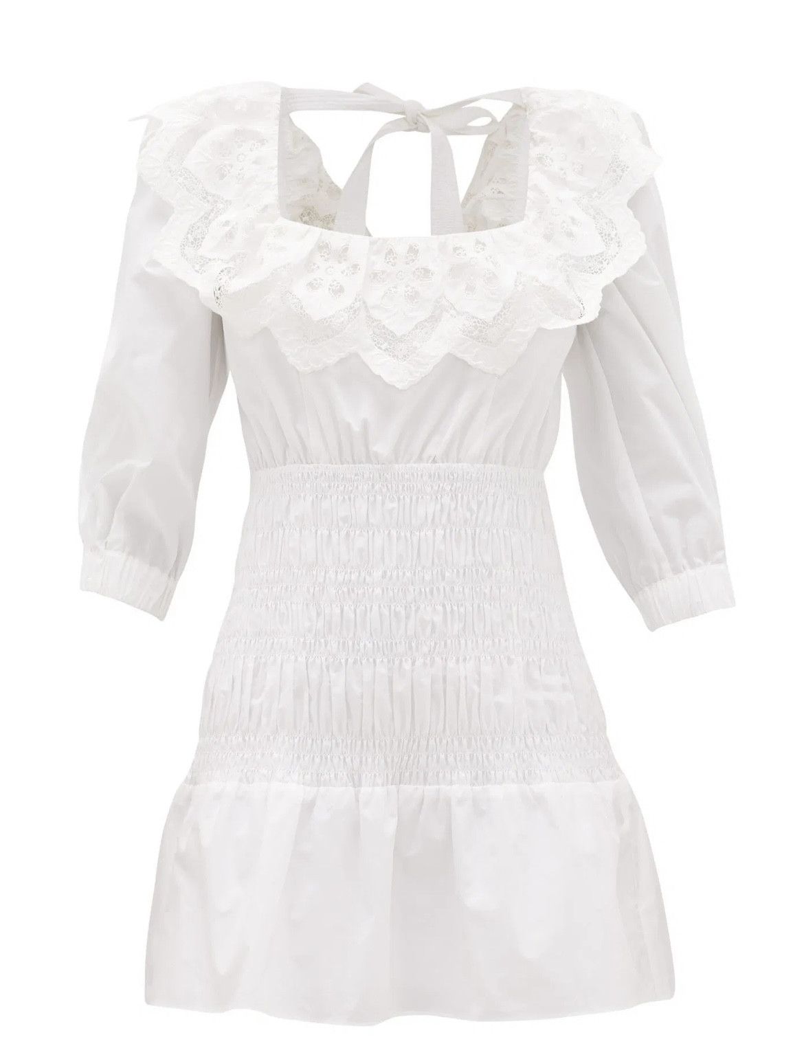 Self-Portrait embroidery white mini dress Size S / US 4 / IT 40 - 1 Thumbnail