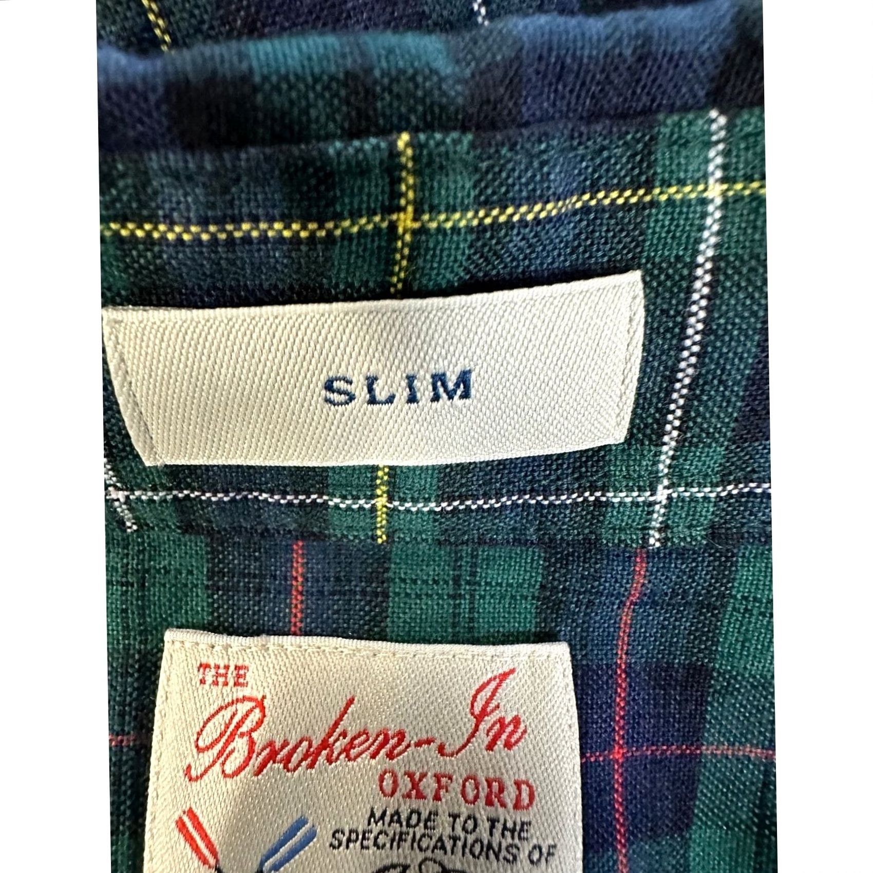 J.Crew J. Crew Broken In Oxford Flannel Shirt Men XL Green Blue Plaid Button-Up Slim Fit Size US XL / EU 56 / 4 - 7 Thumbnail