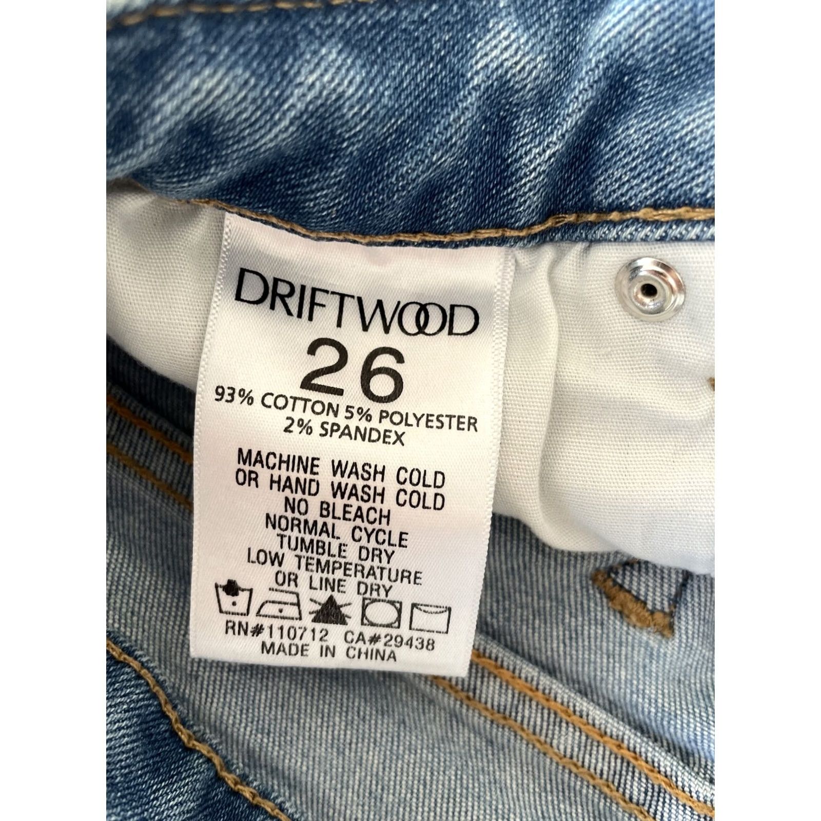 Vintage Driftwood Colette Jeans Women 26x26 Cotton Polyester Spandex Denim Straight Festival Bohemian Embroidered Logo Zipper Button Jeans Women Size 26" / US 2 / IT 38 - 4 Thumbnail
