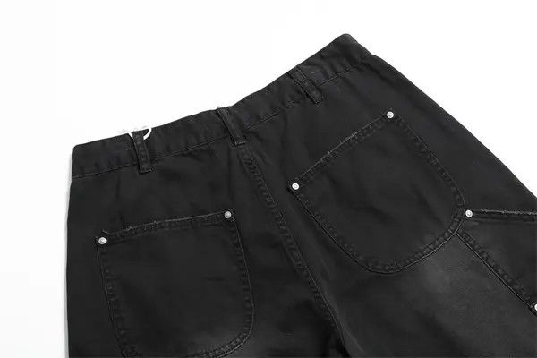 Japanese Brand VIBE Punk distressed men's loose cargo denim shorts Size US 32 / EU 48 - 5 Thumbnail