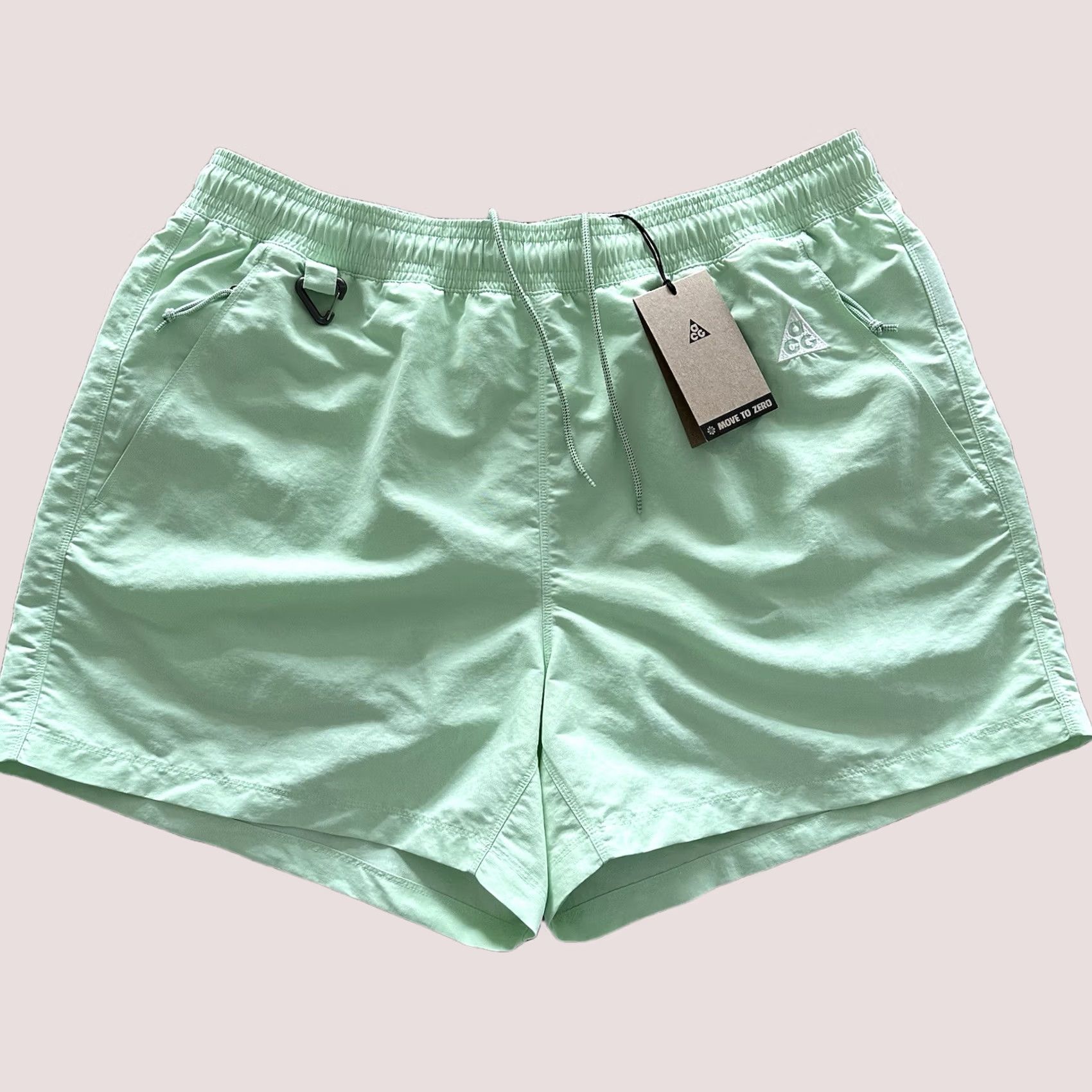 Nike ACG Nike ACG Reservoir Shorts XXL Green Nylon 100% Water Repellent Drawstring Mens Size US 39 - 1 Thumbnail