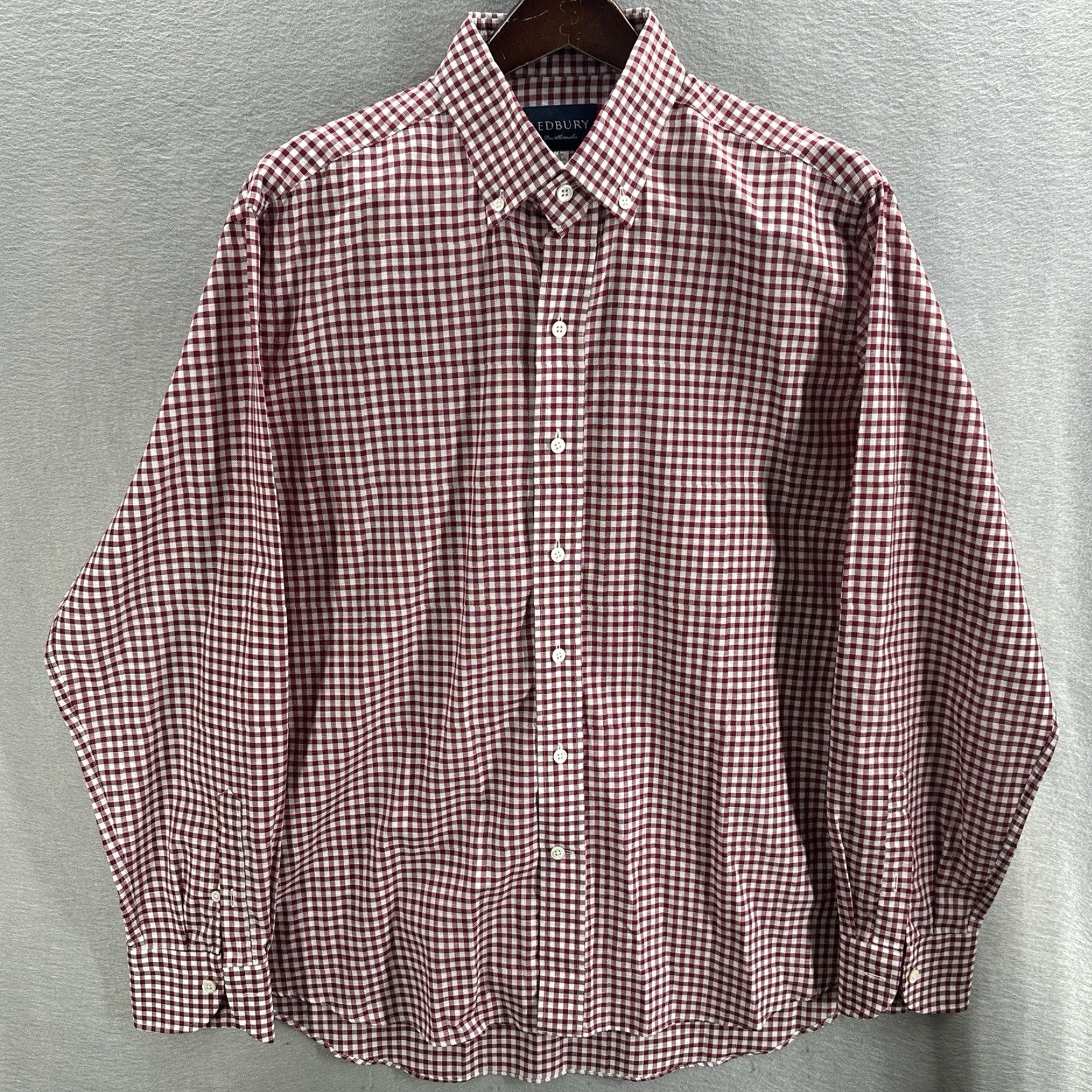 Vintage Ledbury Shirt Mens 17 43 Gingham Casual Preppy Cotton Button Front Picnic Preppy Shirt Mens Red Cotton Button-Up Long Sleeve Collared Button-Down Size US XL / EU 56 / 4 - 2 Thumbnail