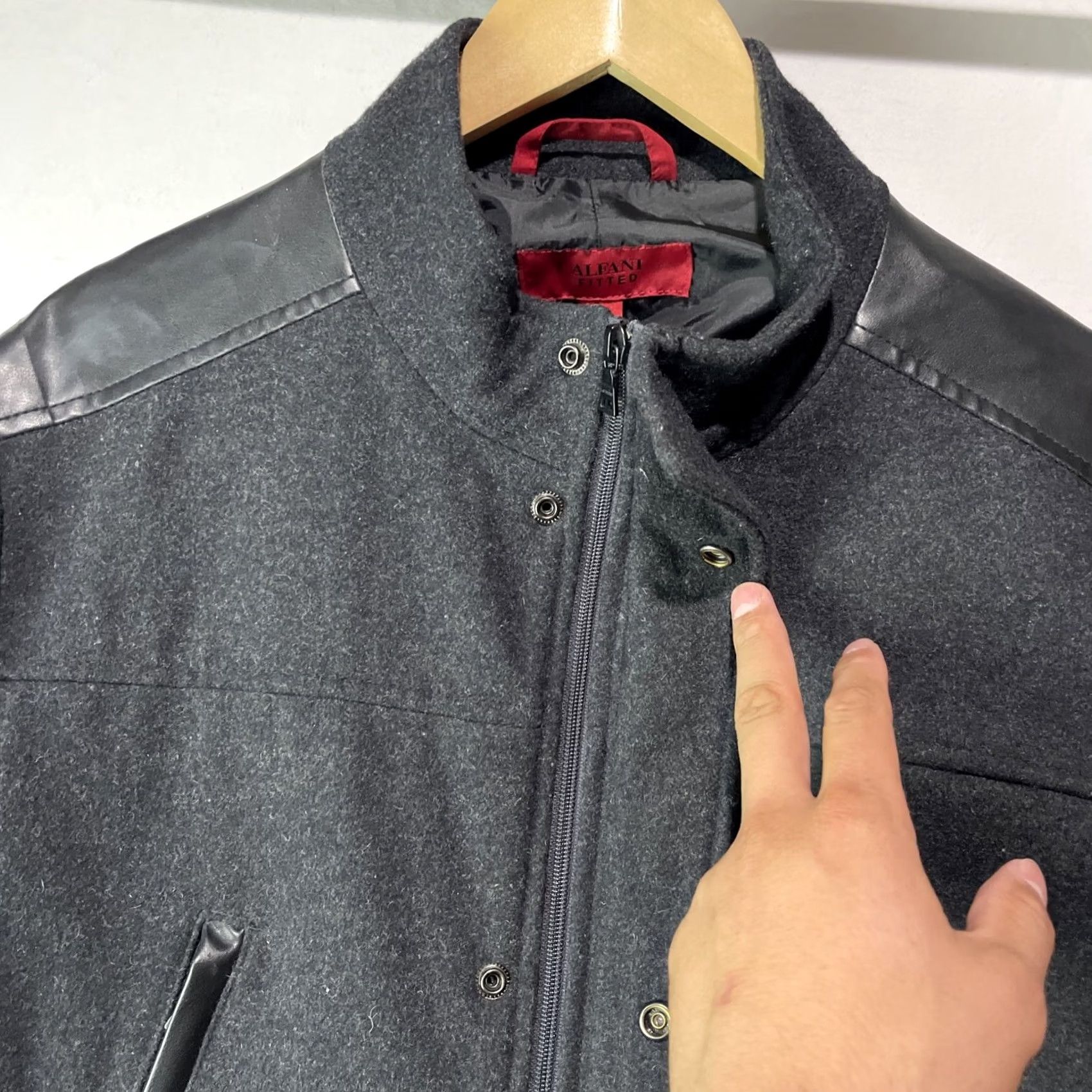 Alfani Alfani Jacket Mens Large Coat Button Up Full Zip Wool Blend Black Lined Size US L / EU 52-54 / 3 - 4 Thumbnail