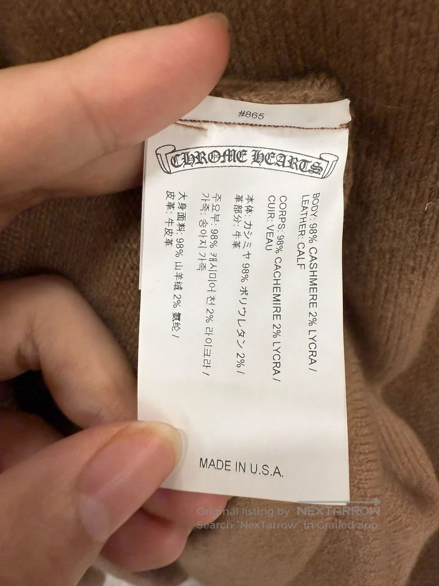 Chrome Hearts Chrome Hearts Brown Cashmere Sweater. Size US L / EU 52-54 / 3 - 5 Thumbnail