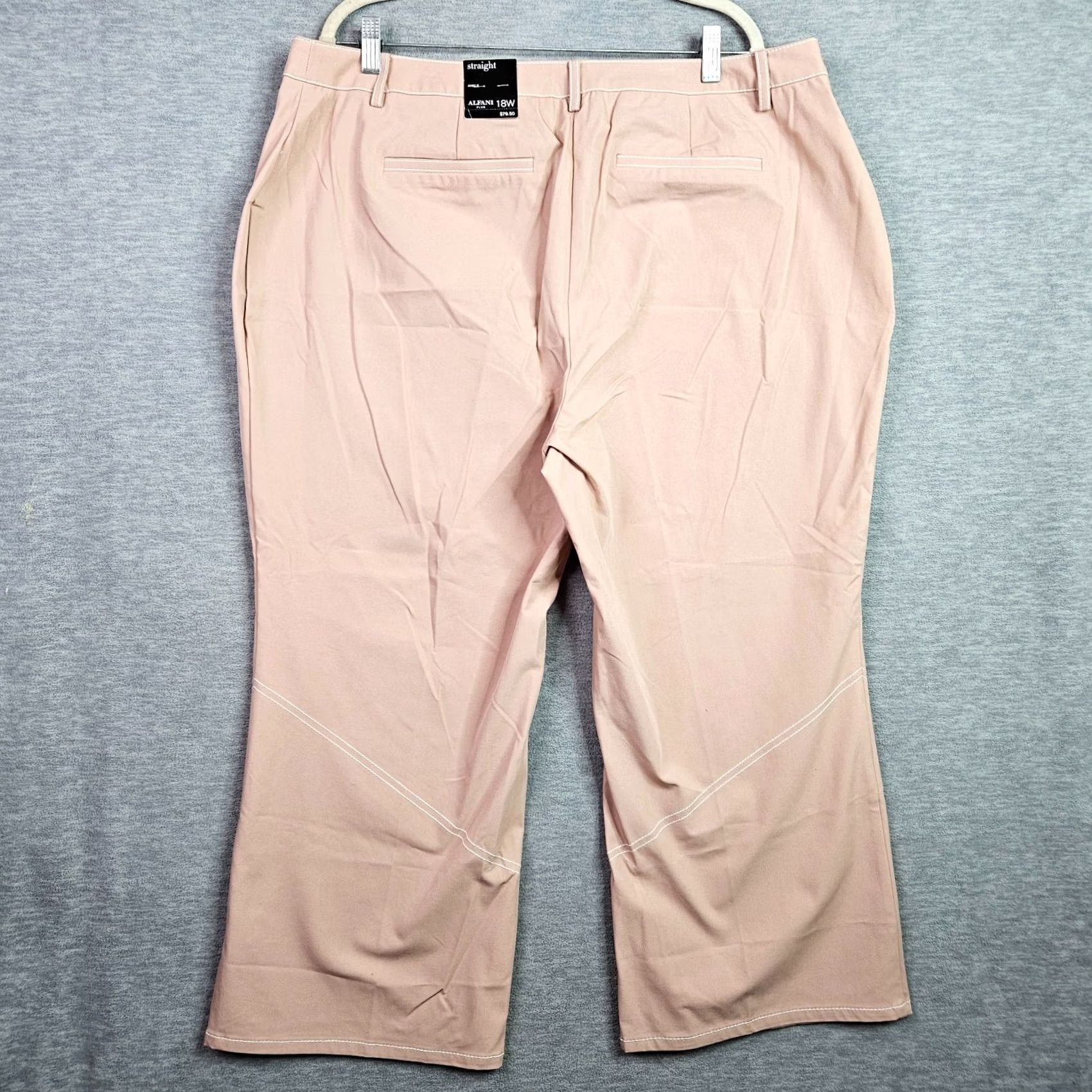 Alfani Alfani Pants Women Plus Size 18W Naked Clay Straight Ankle NWT Career Beige Solid Button Front Modern Fit Mens? Size 40" / US 18 - 2 Thumbnail