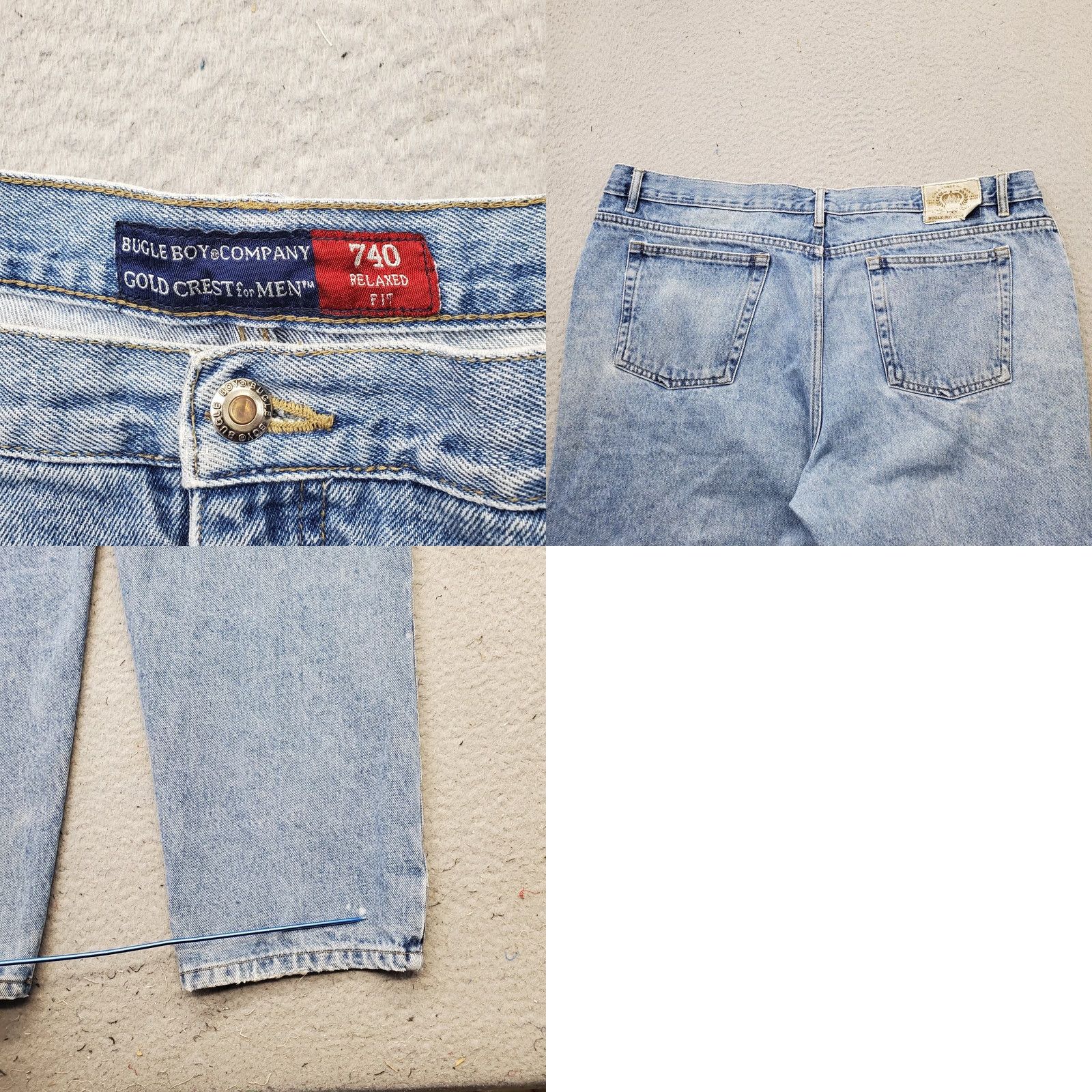 Bugle Boy Bugle Boy Mens Jeans 42x30 Blue Denim 740 Relaxed Fit Straight Leg Vintage Style Shirt Size US 42 / EU 58 - 9 Thumbnail