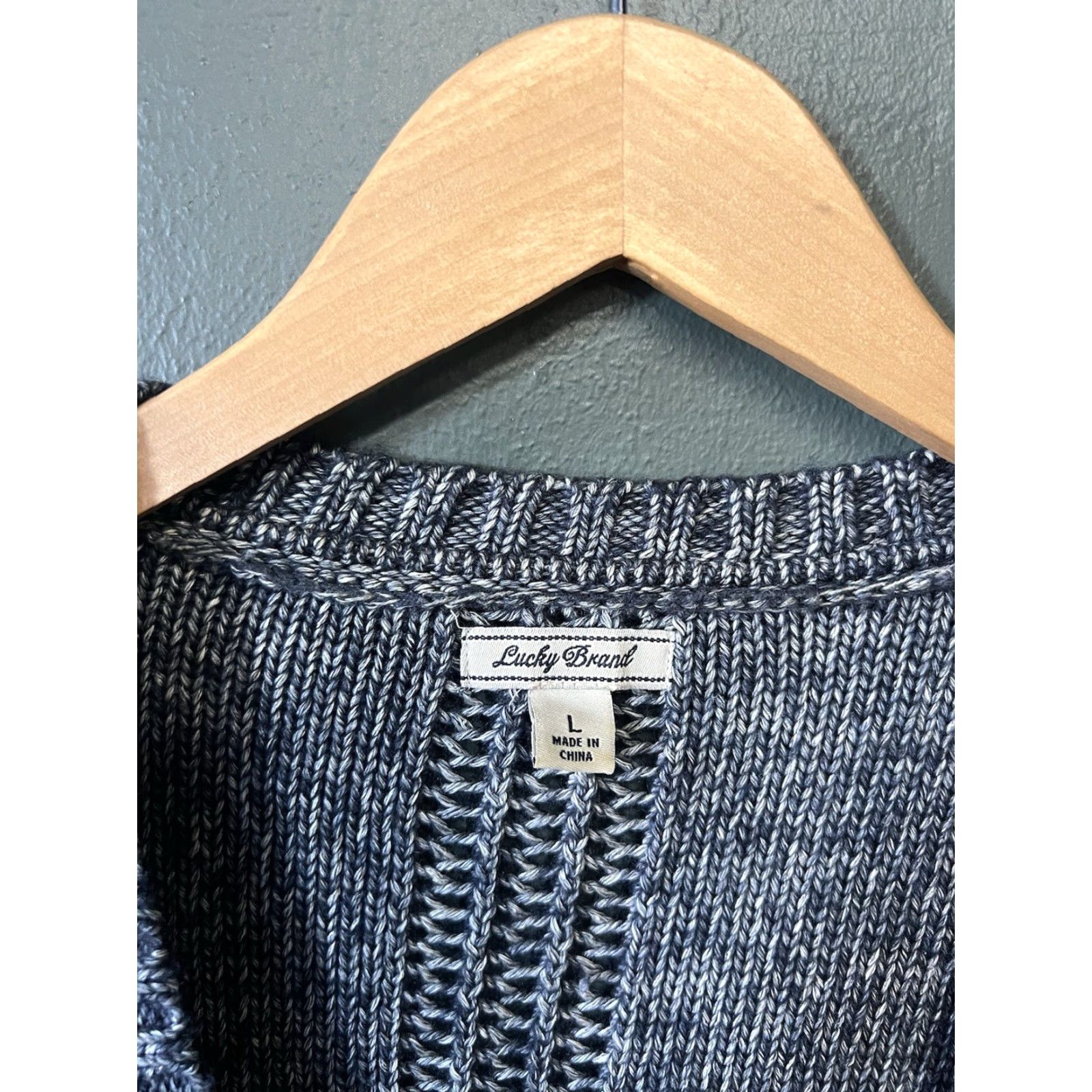 Lucky Brand Lucky Brand Cardigan Sweater Womens Open Front Knit Gray Size L Size L / US 10 / IT 46 - 3 Thumbnail