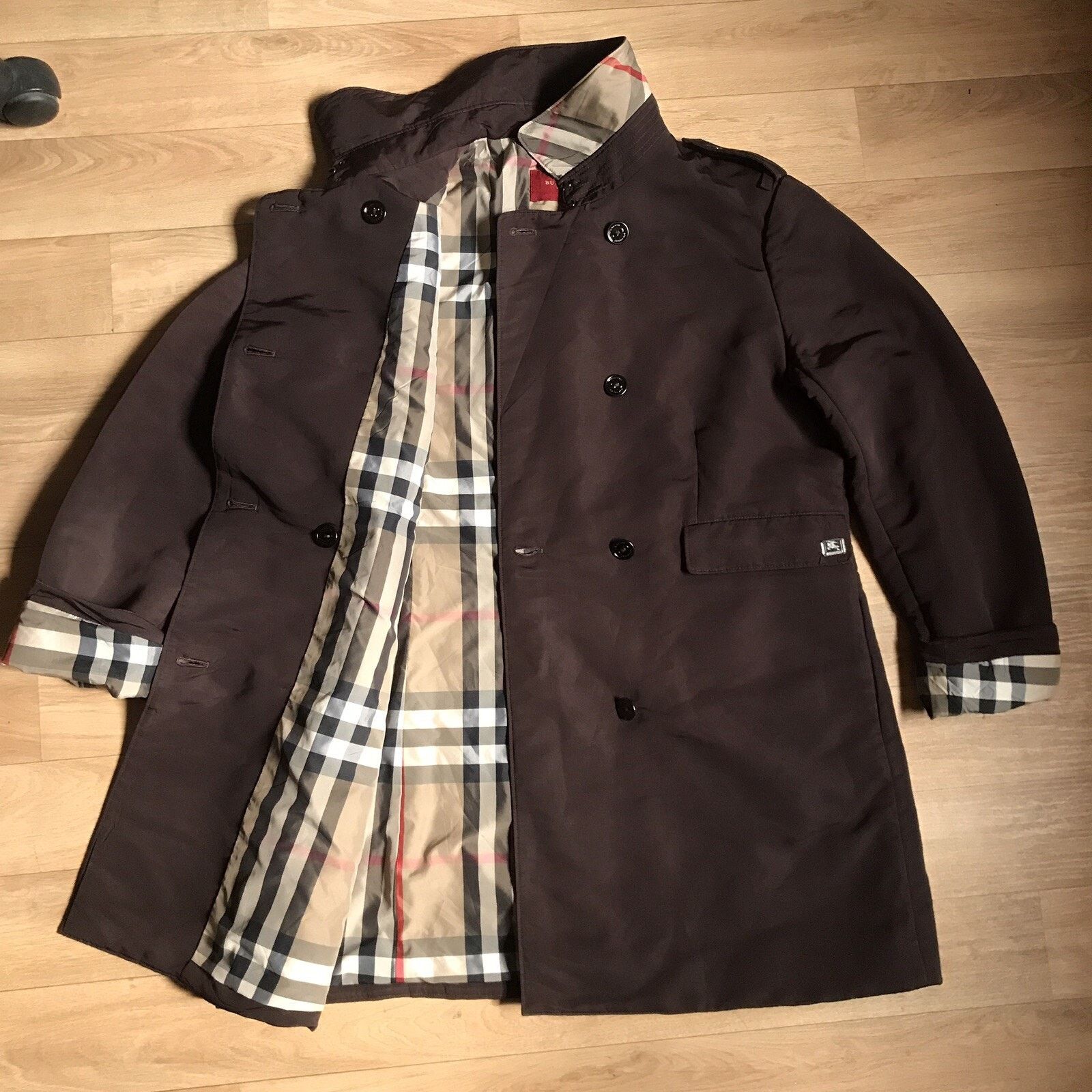 Burberry Burberry LONDON womens jacket Trench coat Nova Check brown Size L / US 10 / IT 46 - 1 Thumbnail