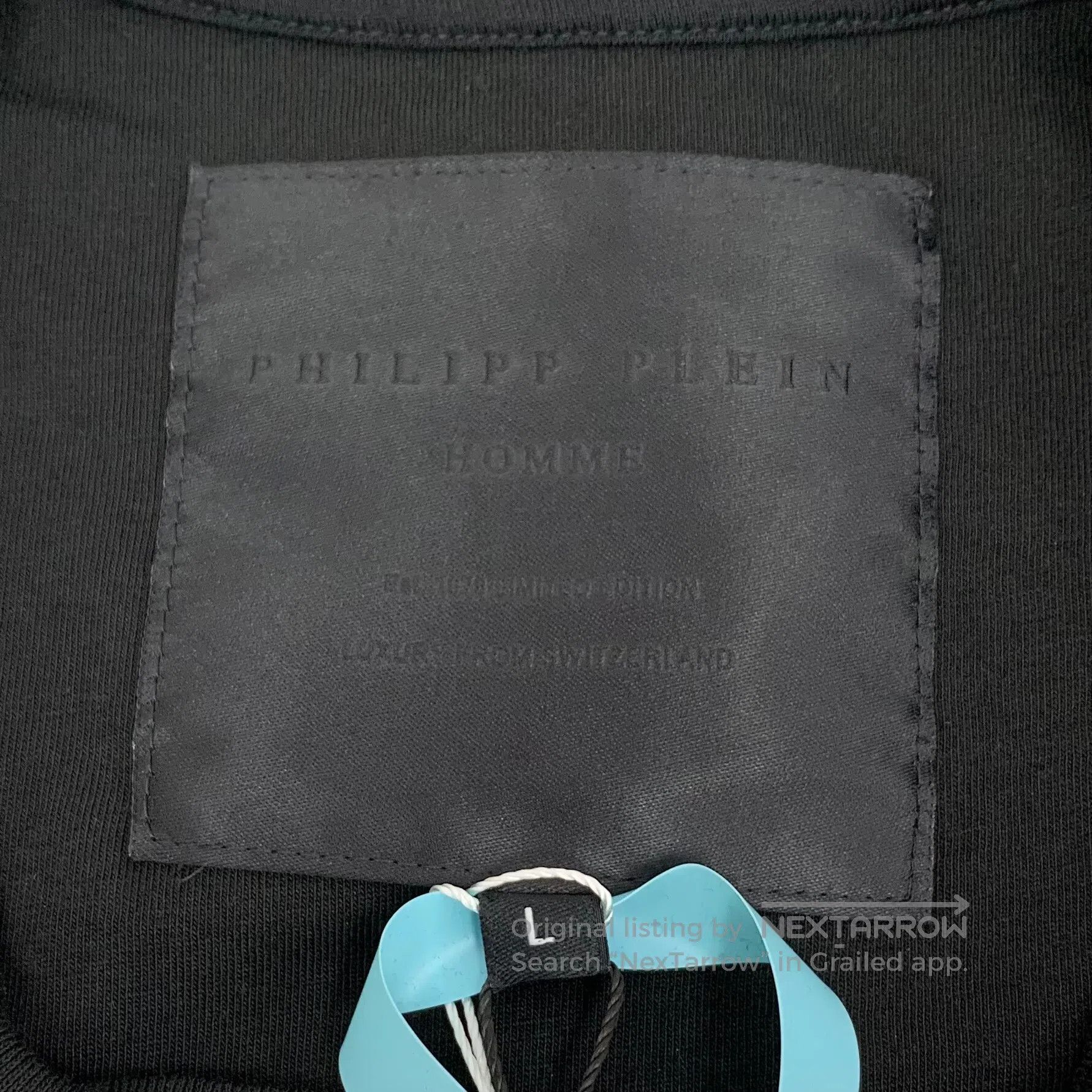 Philipp Plein Philipp Plein Black Rocket Plane Letter Printed Cotton Cre Size US L / EU 52-54 / 3 - 5 Thumbnail