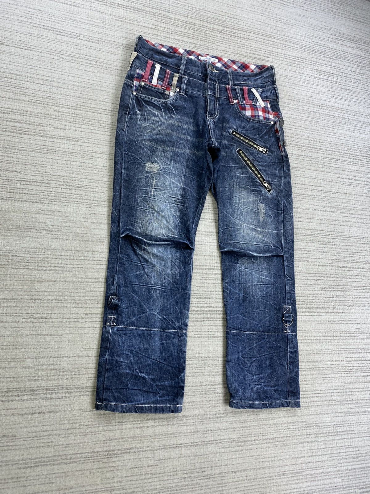 If Six Was Nine Vintage Roddle Japanese Brand Punk Double Waist Denim Pants Size US 31 - 4 Thumbnail