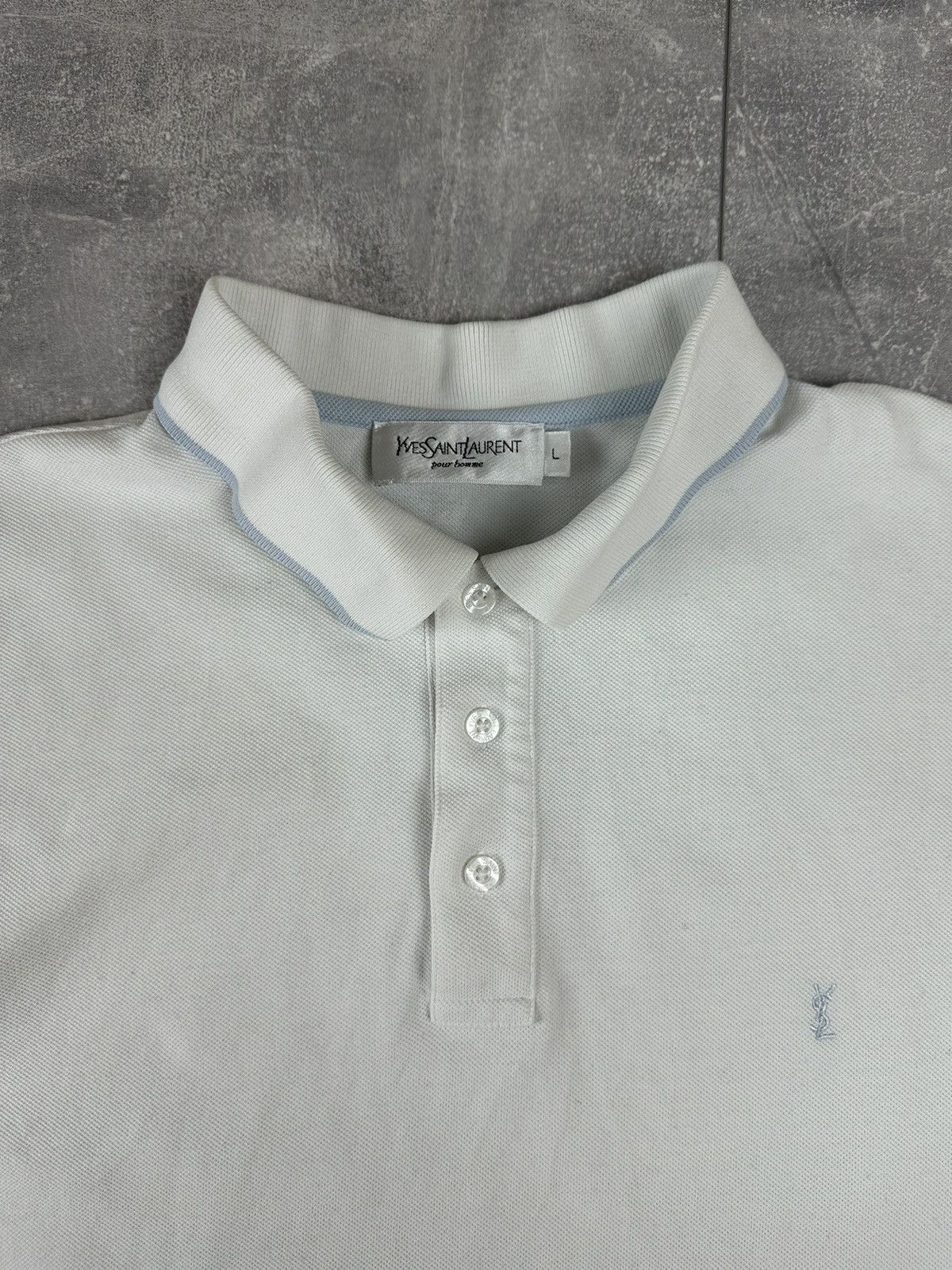 Yves Saint Laurent Yves Saint Lauren Small Logo Luxury Polo T-Shirt Size US L / EU 52-54 / 3 - 9 Thumbnail