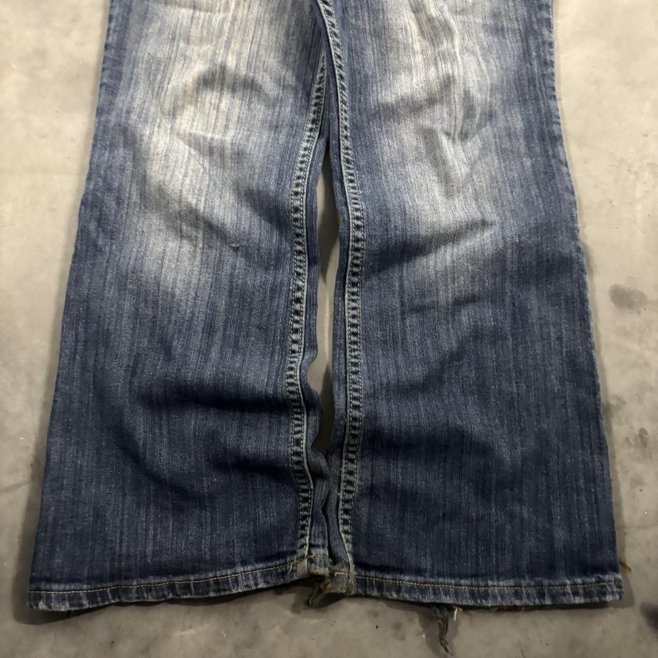 Vintage Crazy Vintage Y2K/2000s Grunge Faded Dark Wash Bootcut Denim Jeans! 38x28 Size US 38 / EU 54 - 6 Thumbnail