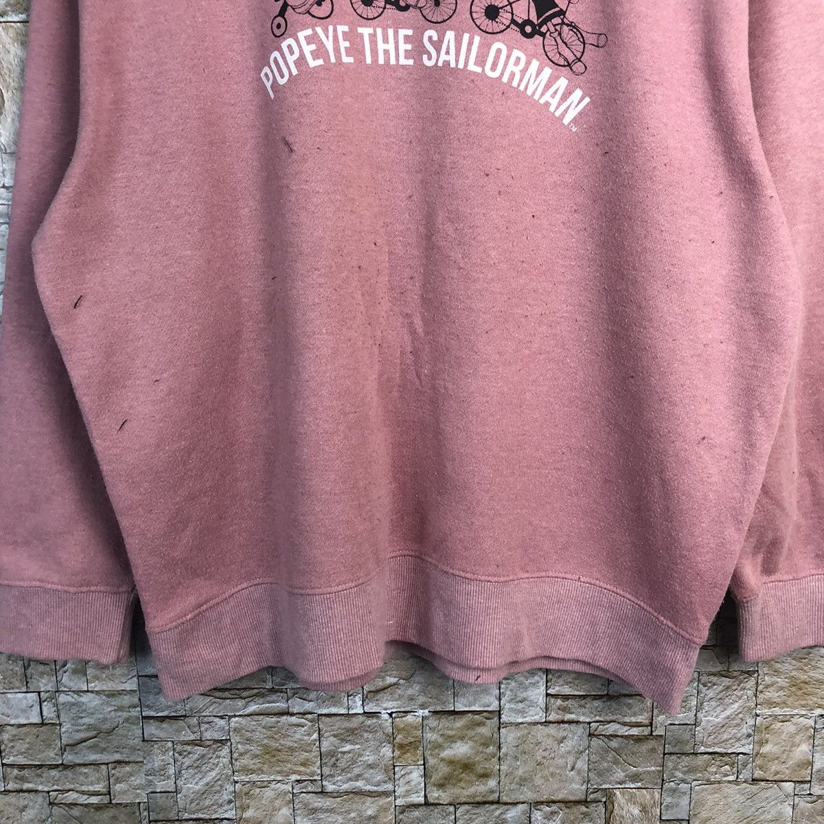 Disney × Japanese Brand Popeye The Sailmon Pink vintage cartoon Sweatshirt #A197 Size US L / EU 52-54 / 3 - 6 Thumbnail