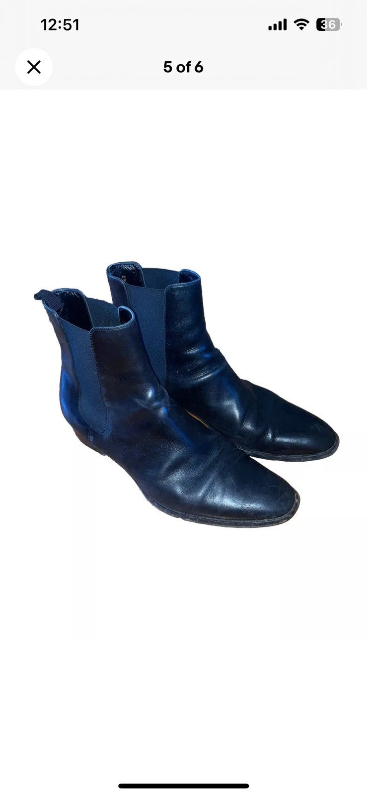 Celine CELINE DRUGSTORE CHELSEA BOOT IN SHINY CALFSKIN Size US 11.5 / EU 44-45 - 5 Thumbnail