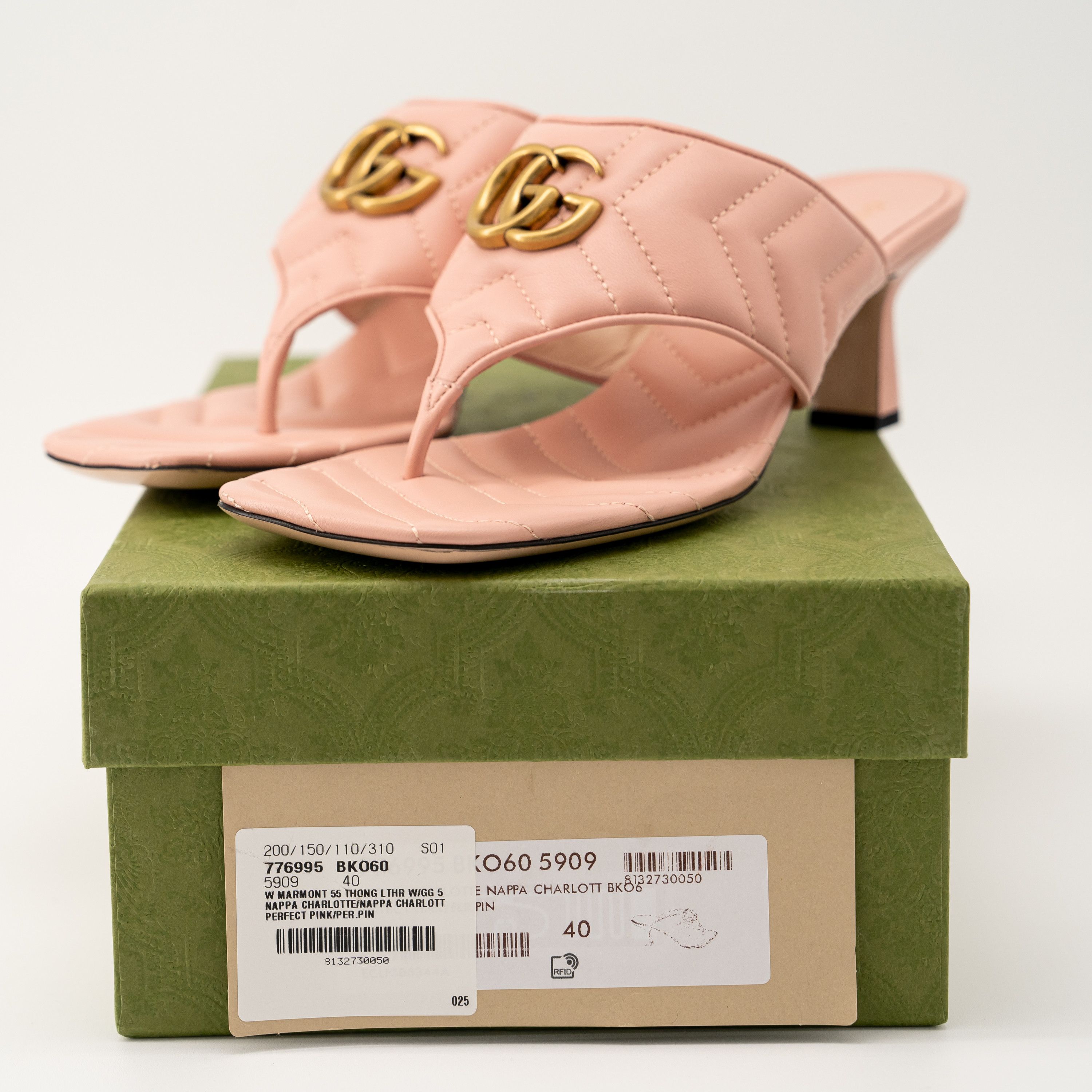 Gucci 40G 10 US Gucci Marmont GG Kitten Heel Sandals Quilted Pink Size US 10 / IT 40 - 11 Thumbnail