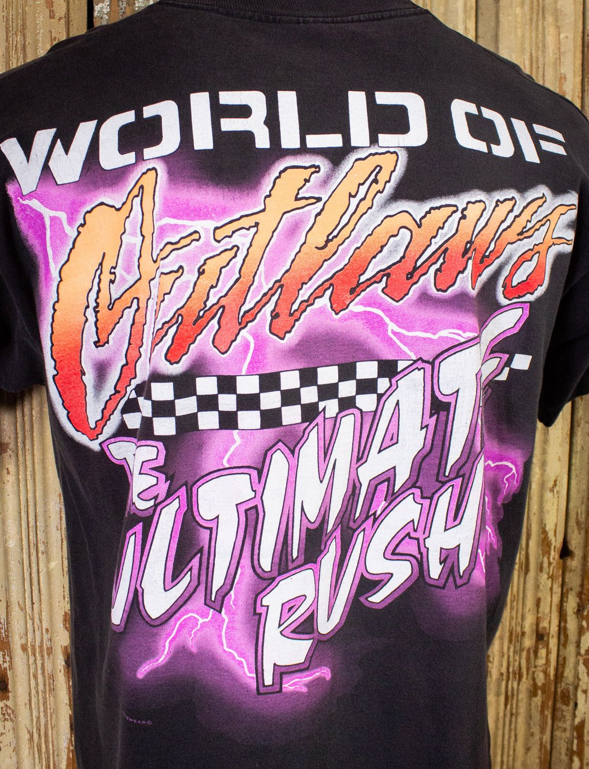Vintage Vintage Fear This World of Outlaws Racing T Shirt 1995 Size US XL / EU 56 / 4 - 5 Thumbnail