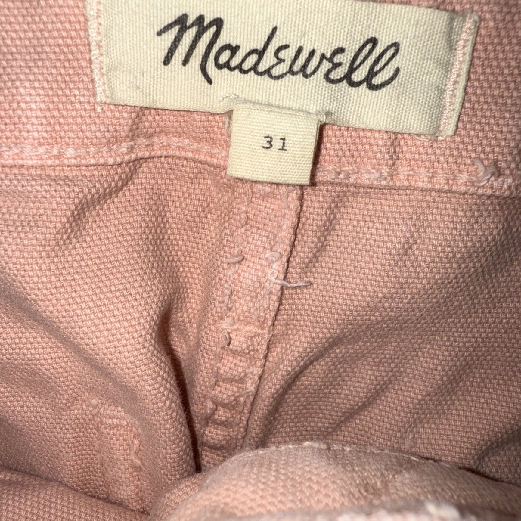 Madewell VINTAGE Madewell Womens Powder Pink Wide Leg Cropped High Waist Canvas Denim Jeans 28 Size 24" / US 00 / IT 34 - 4 Thumbnail
