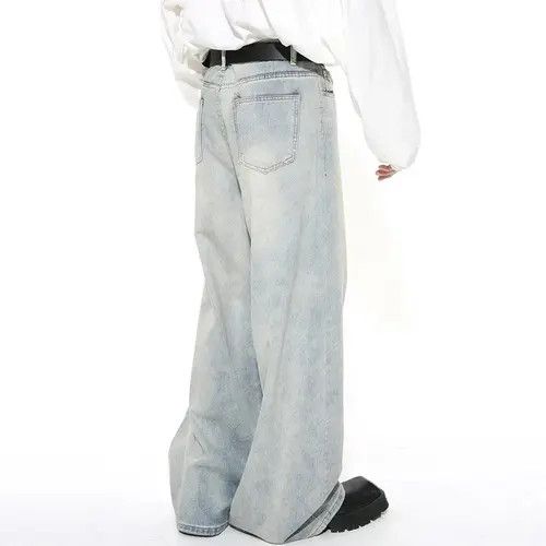 Japanese Brand Mizuho x Marie Light style washed blue baggy jeans Size US 34 / EU 50 - 2 Thumbnail