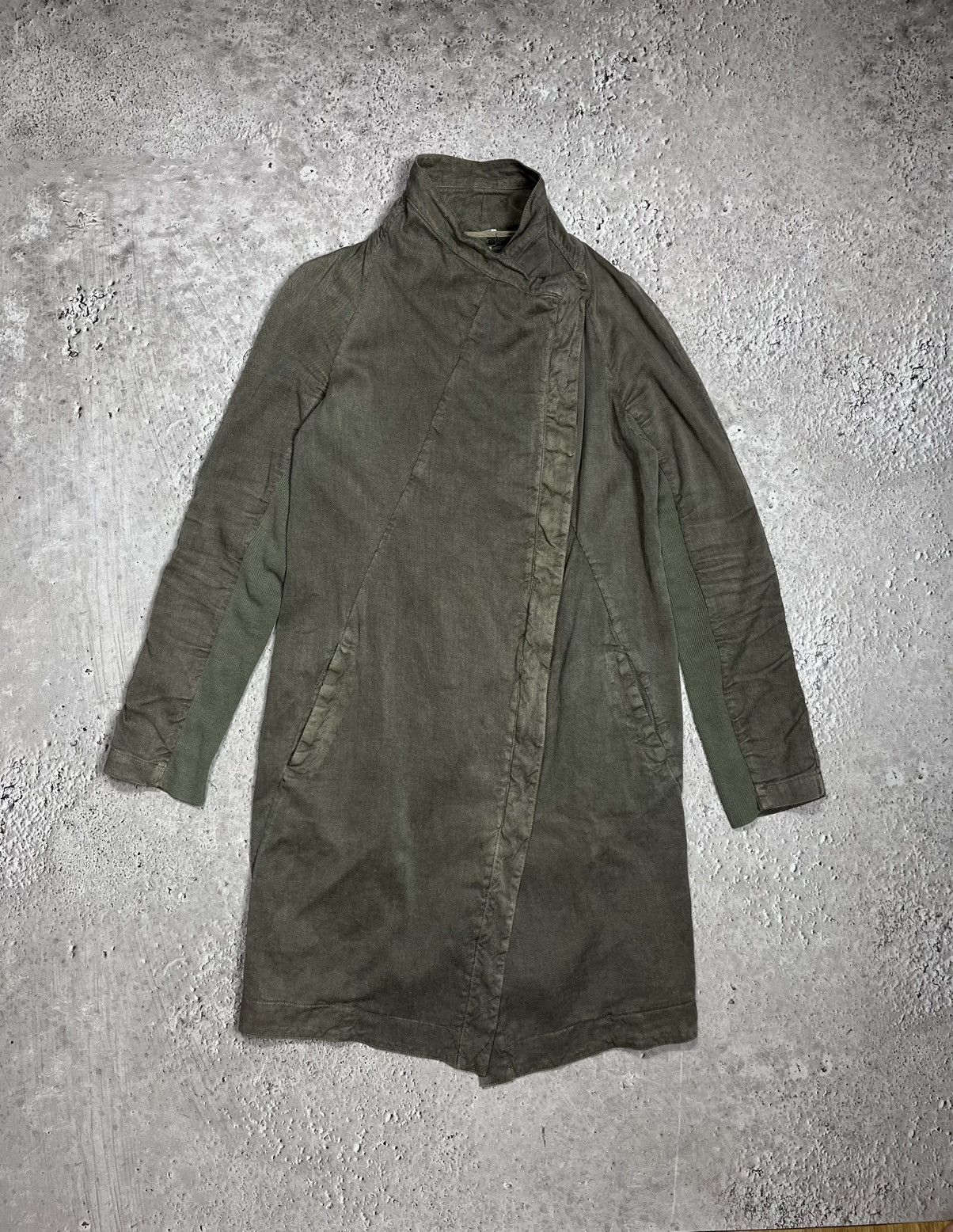 Transit Transit Par-Such Linen Asymmetric Coat Jacket Olive Size 3 Size M / US 6-8 / IT 42-44 - 1 Thumbnail
